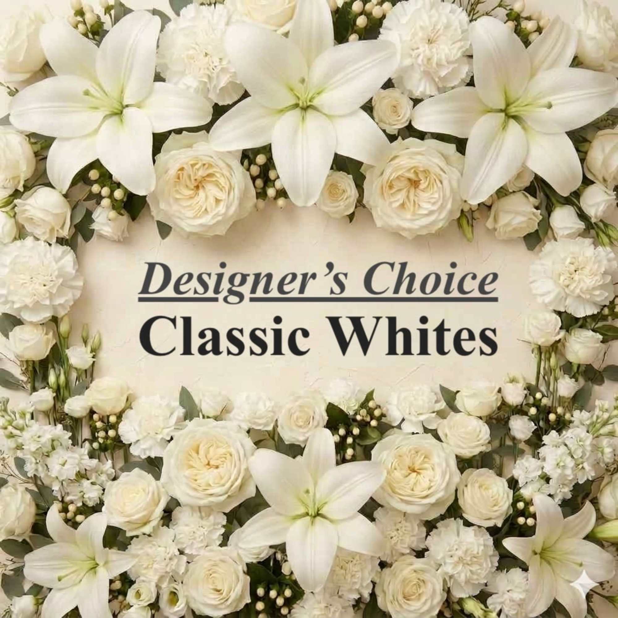 Choose our Classic Whites Designer's Choice when you want a timeless, elegant