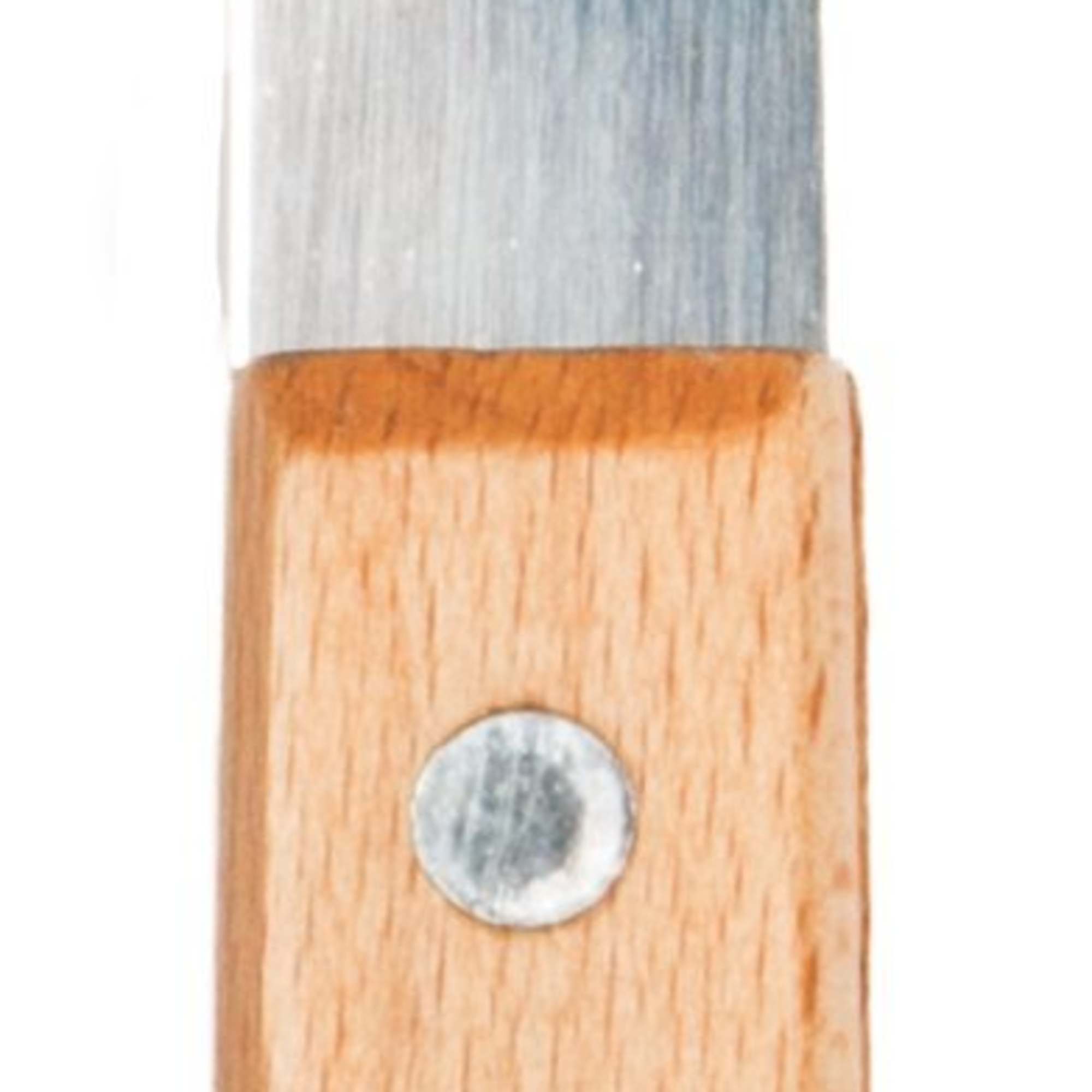 Wood-handled floral fork tool with two metal prongs