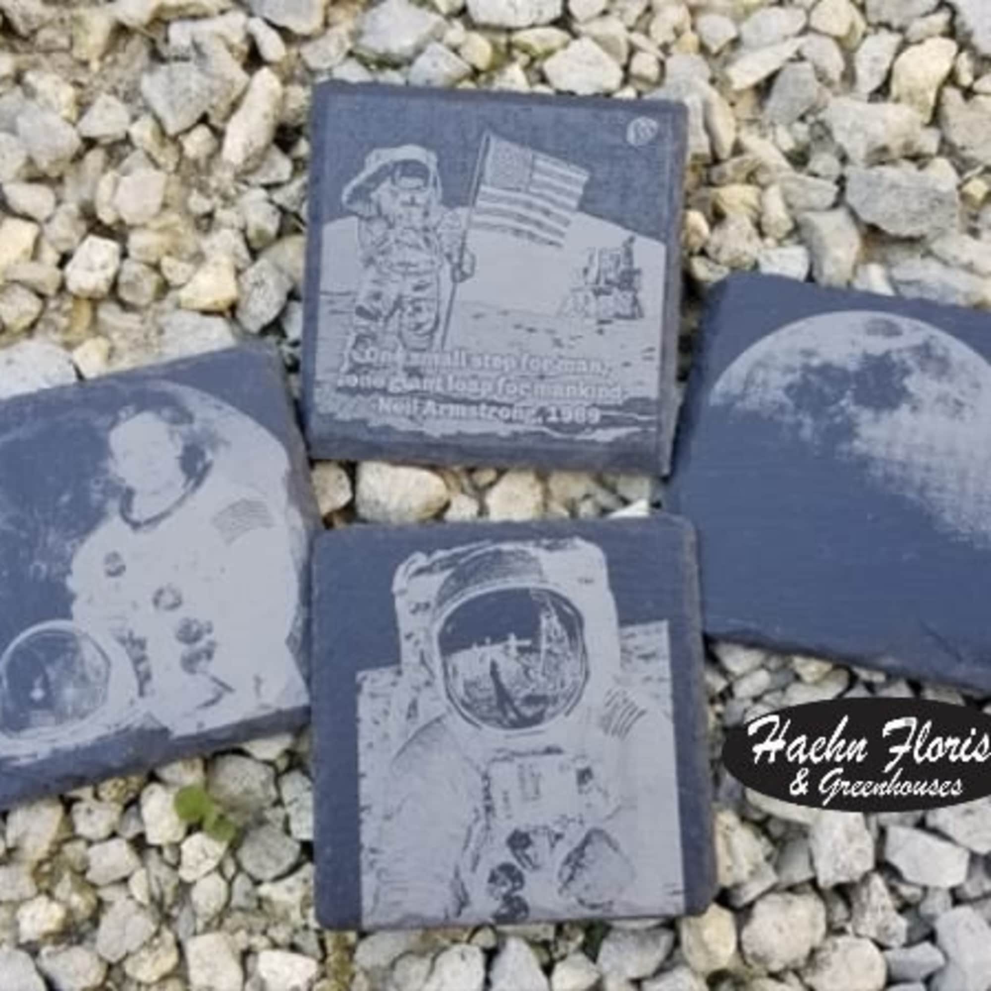 4 piece slate coaster set - Please specify what you'd like engraved, photo 5 of 6
