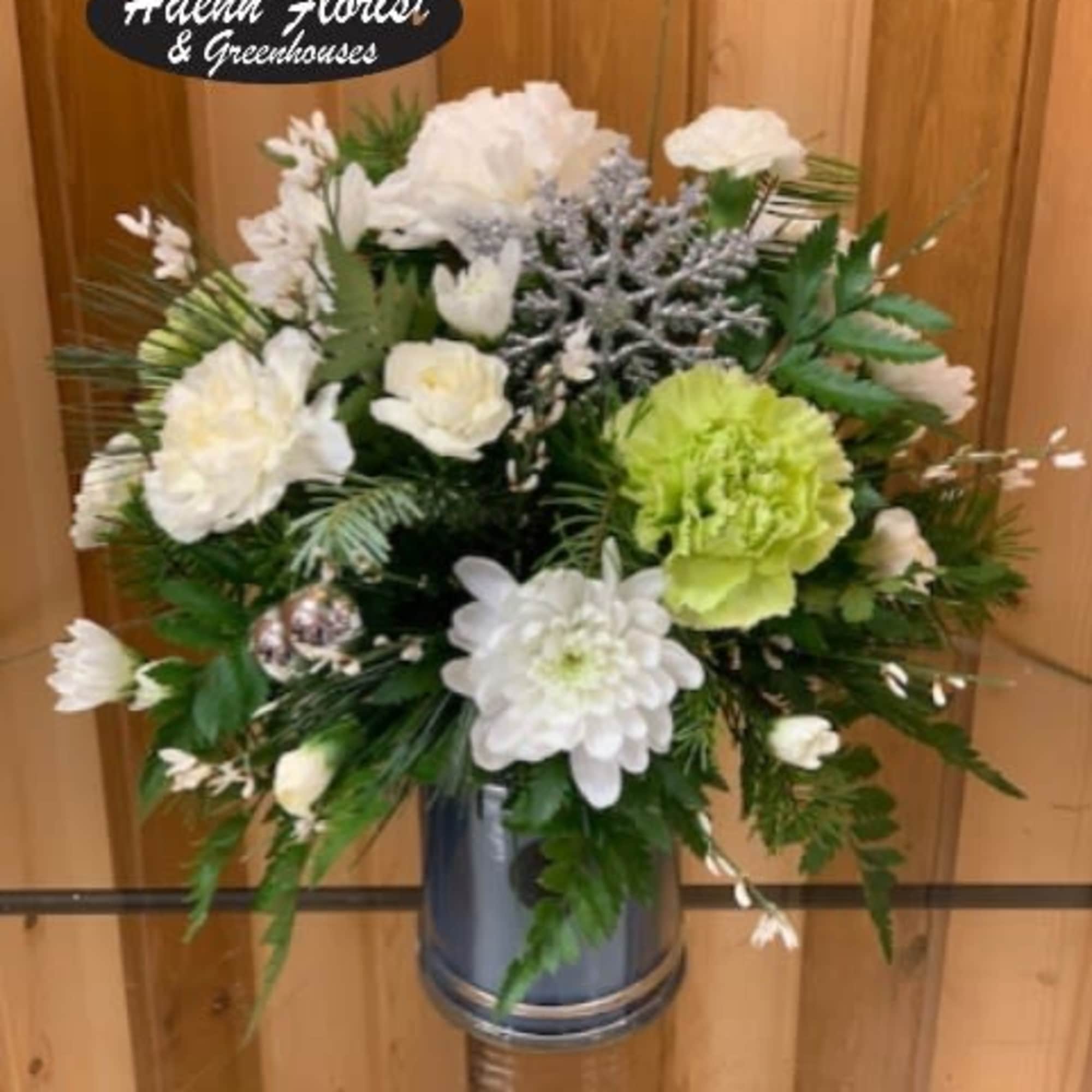 Engraved Large Jar Candle with Optional Floral Arrangement &ndash; Haehn Florist &amp;, photo 2 of 8
