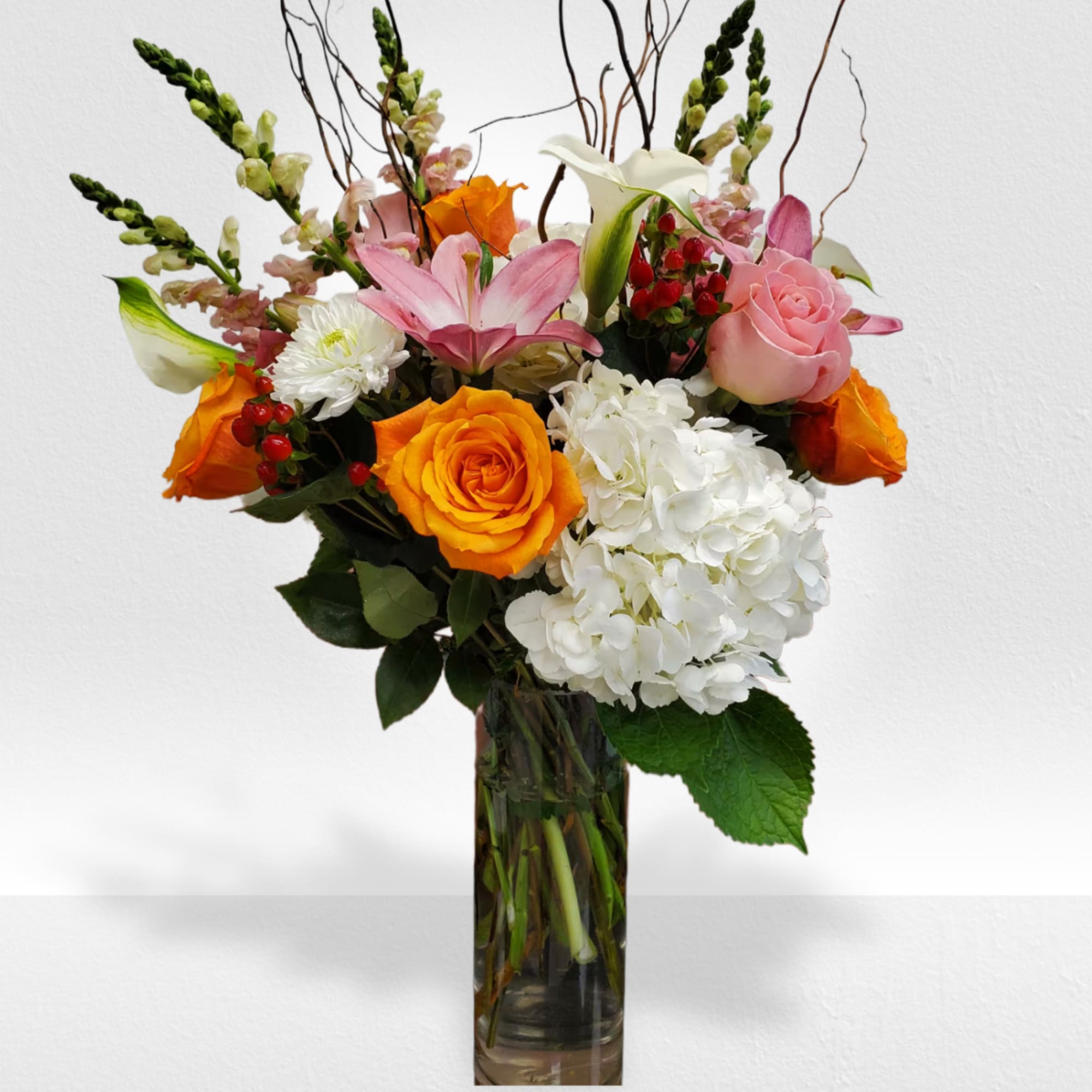 Very happy  colors, orange,light pink, white flowers., photo 2 of 2