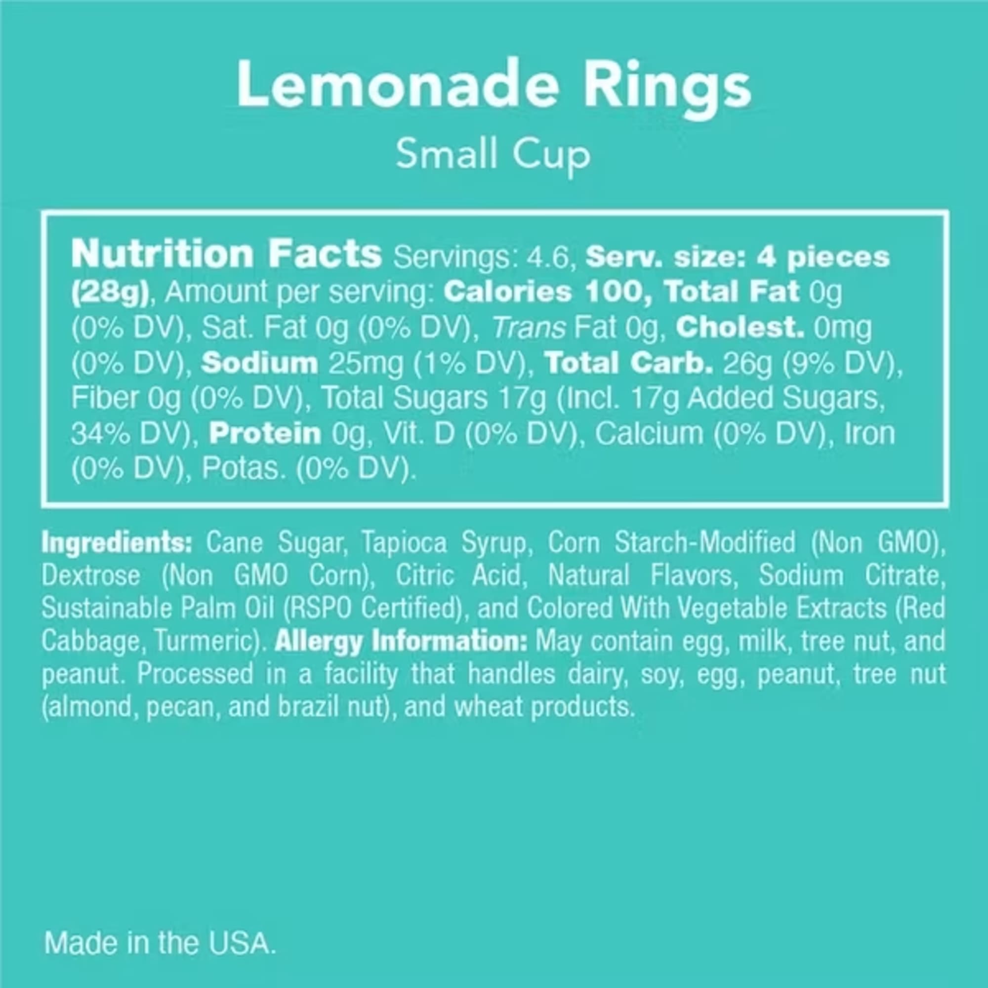 Bright, playful and sweet-this Candy Club Lemonade Rings 4.5 oz jar makes