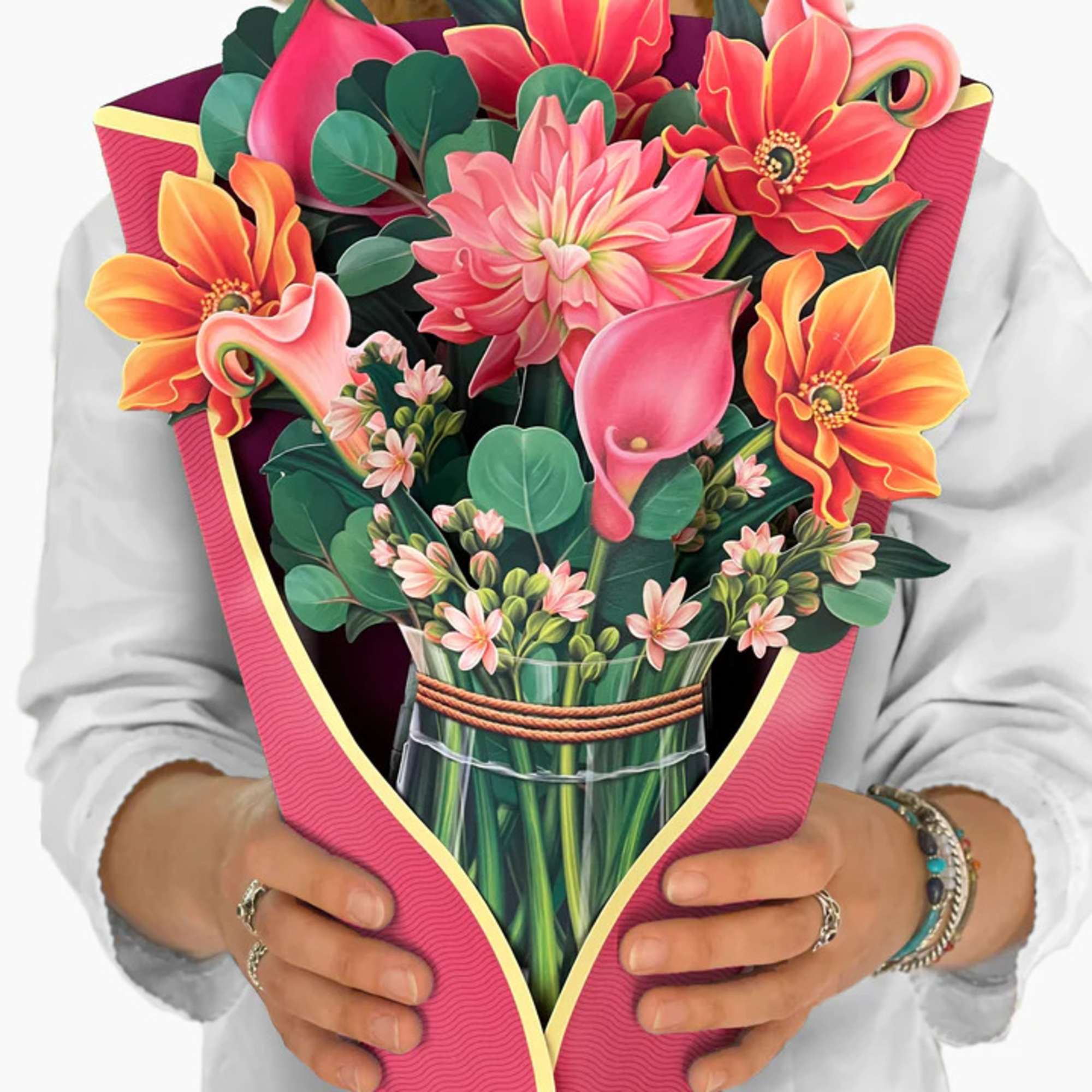 Stunning paper floral bouquet pops open and brings color to any room., photo 3 of 3