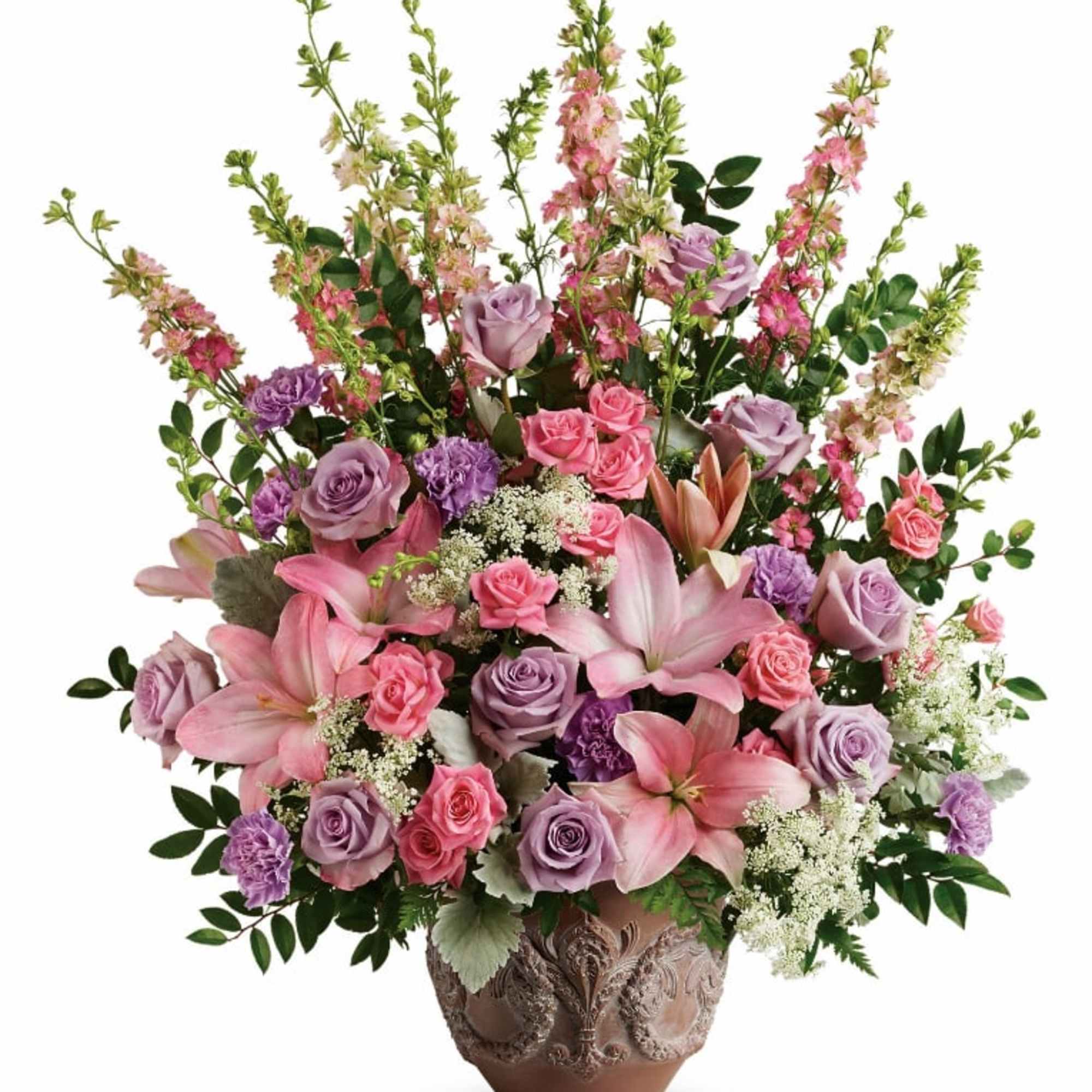 Like a whisper from heaven, the soft pinks and lavenders in this