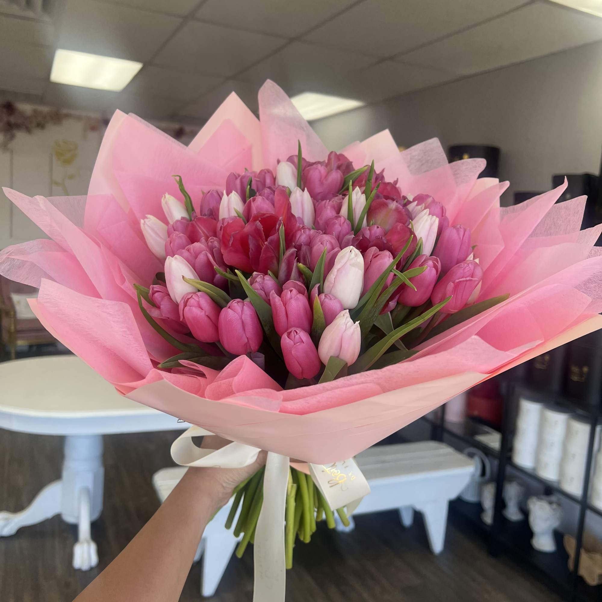 Our Springtime Romance bouquet is the sweetest way to say "I'm thinking