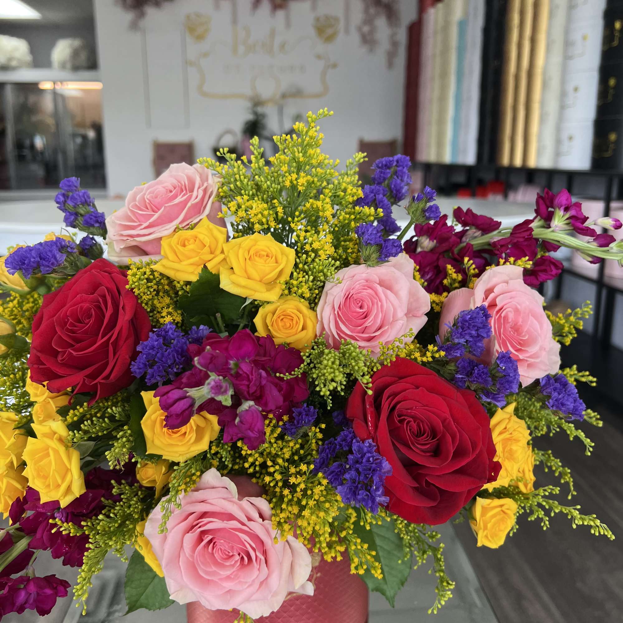 A bold, joy-filled arrangement designed to stand out. This floral box brings, photo 3 of 4