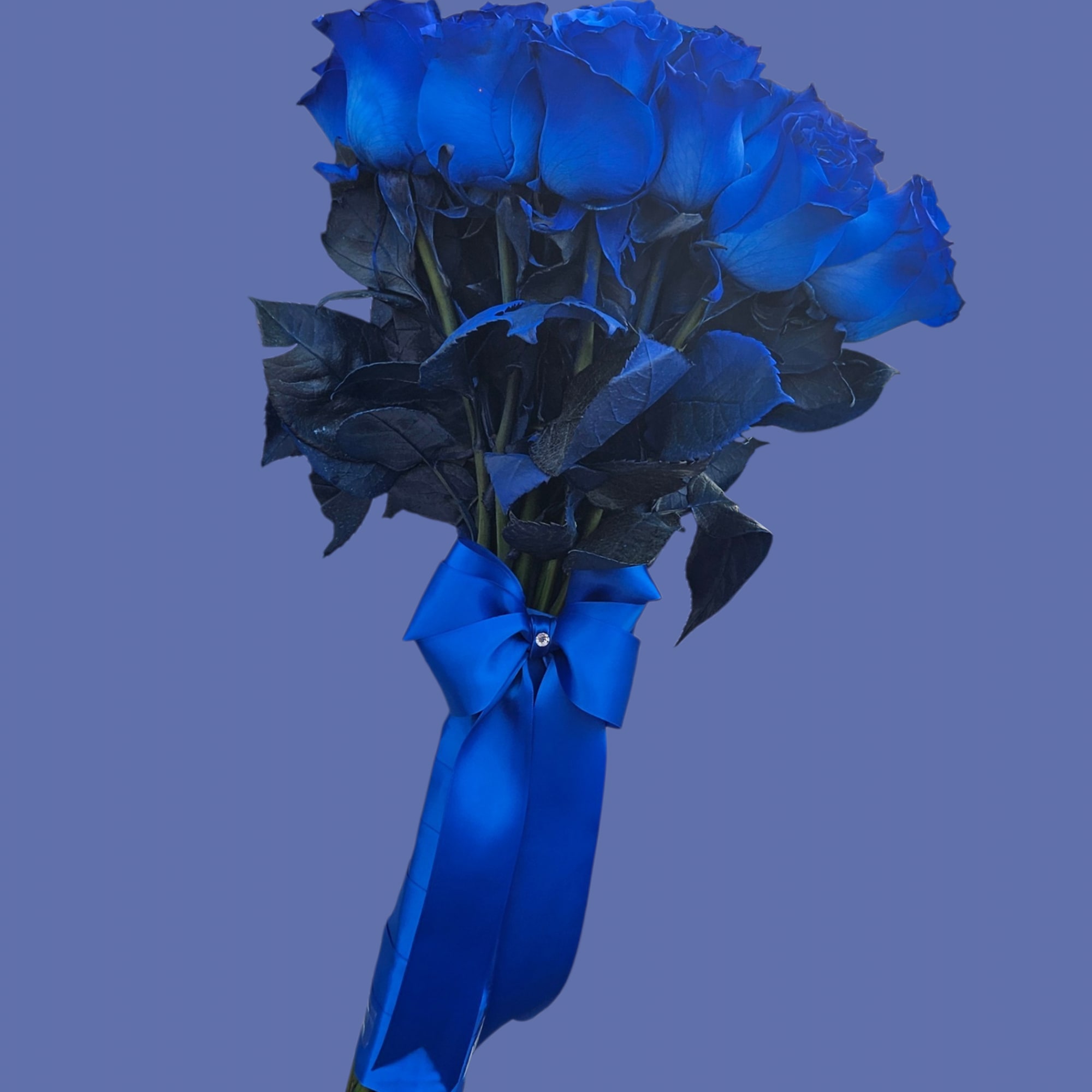 A dense cluster of vivid blue roses creates an immediate, dramatic impression-this, photo 2 of 2