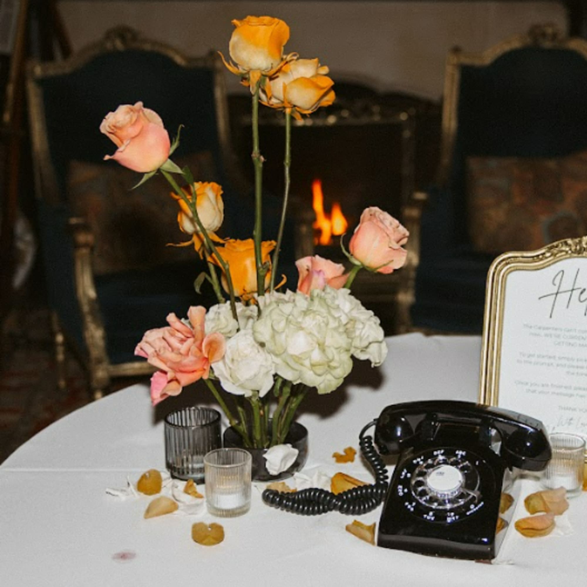 Transform your wedding reception or special event with our stunning, professional centerpiece