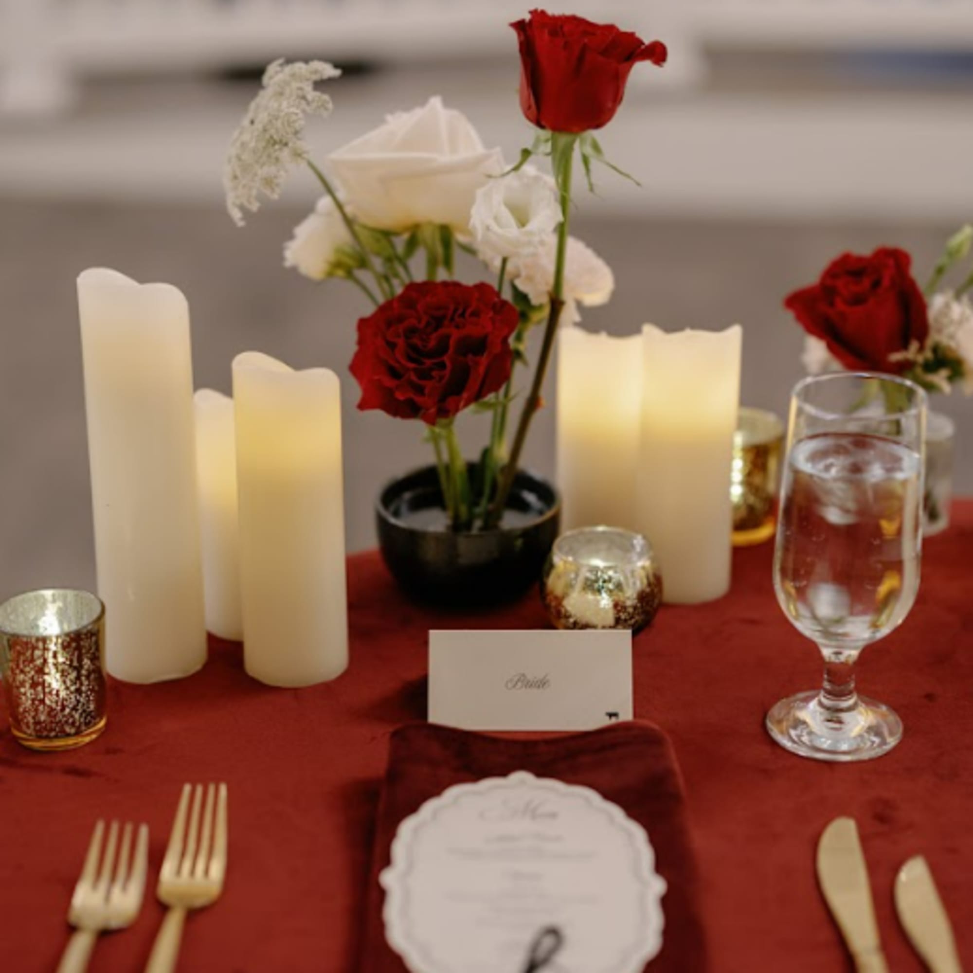 Transform your wedding reception or special event with our stunning, professional centerpiece