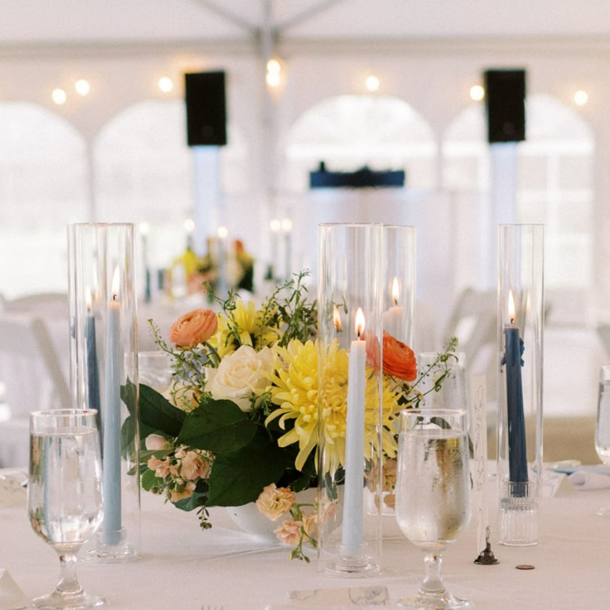 Transform your wedding reception or special event with our stunning, professional centerpiece
