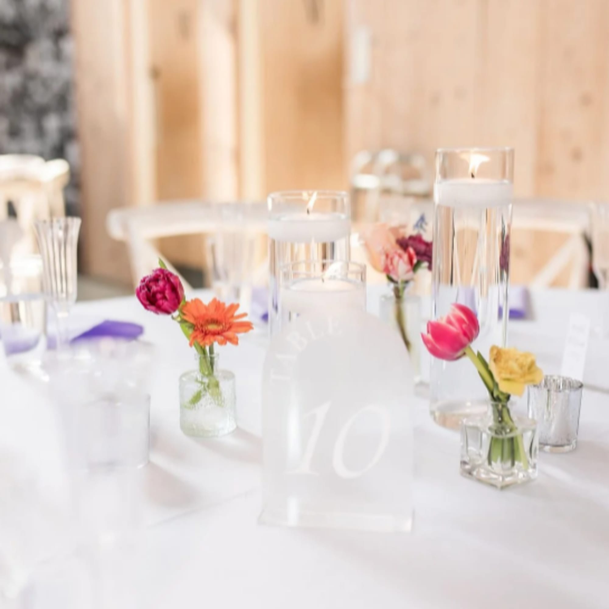 Transform your wedding reception or special event with our stunning, professional centerpiece