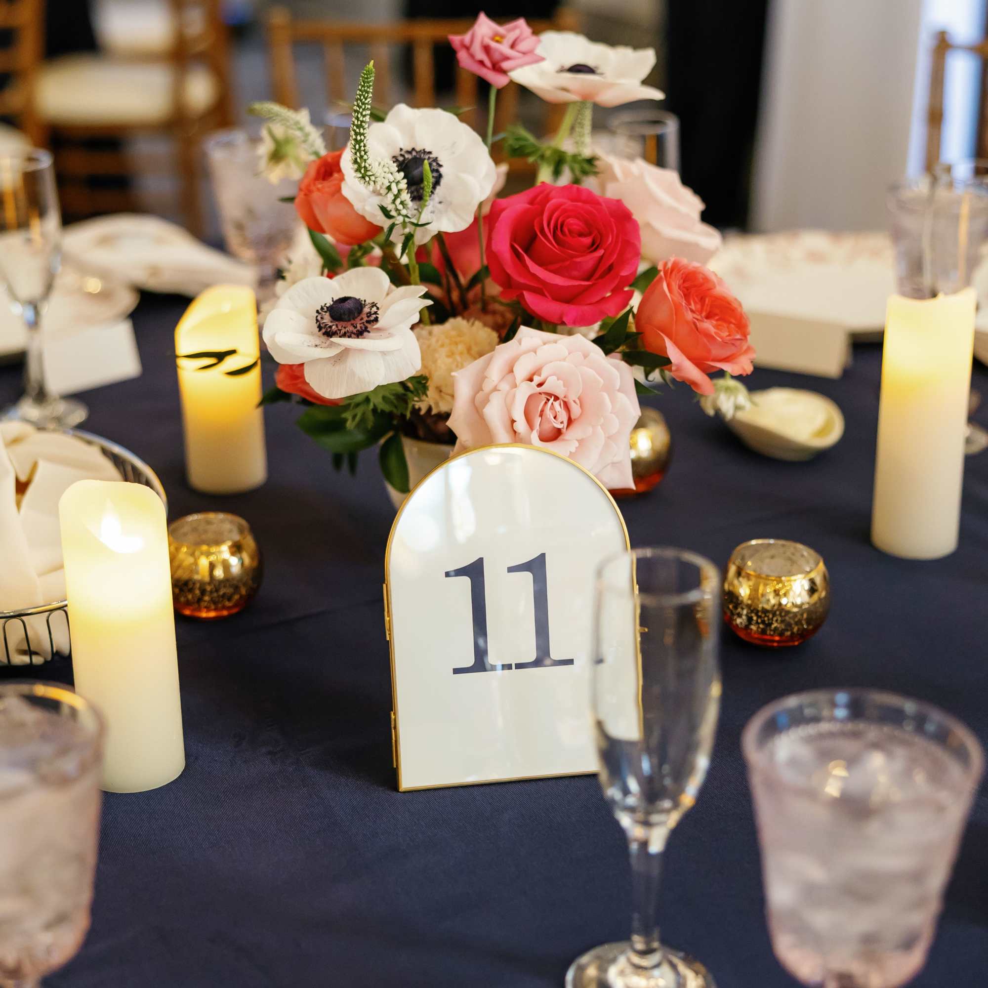 Transform your wedding reception or special event with our stunning, professional centerpiece