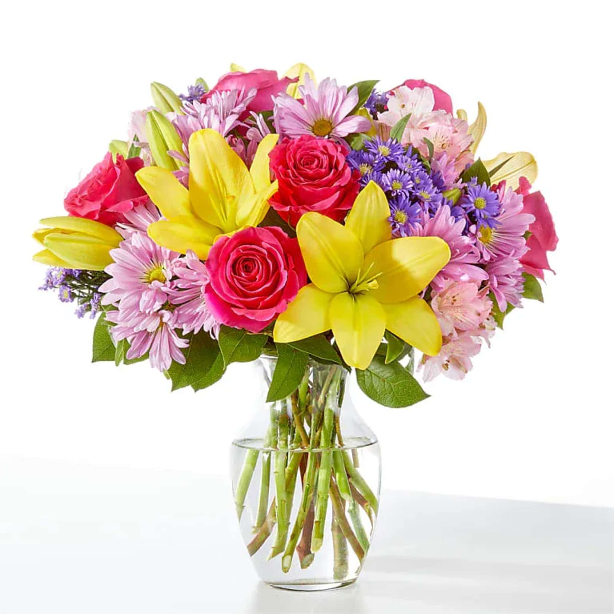 Let the celebrations begin with this colorful arrangement, fun for a birthday