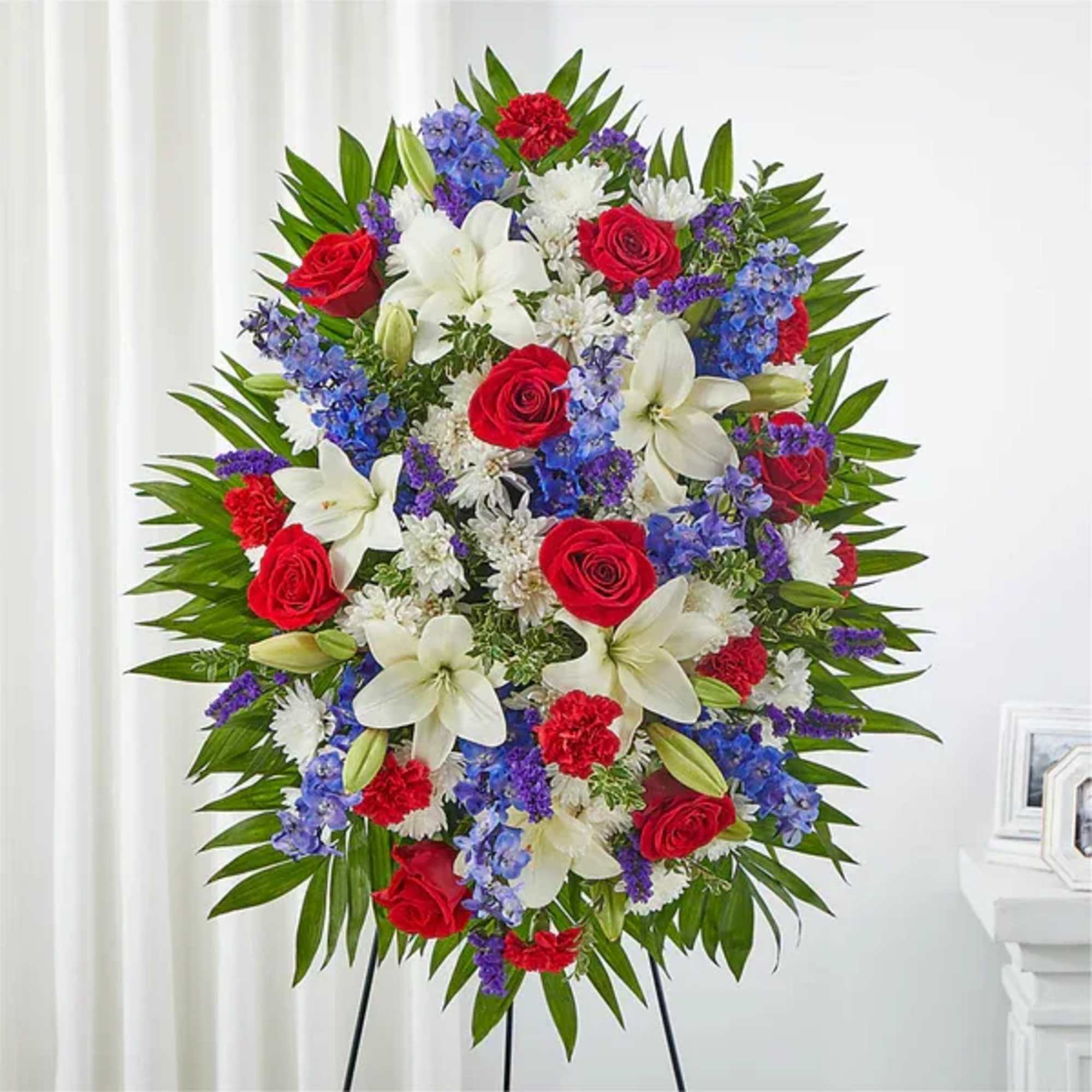 A red, white and blue expression of love and service to honor