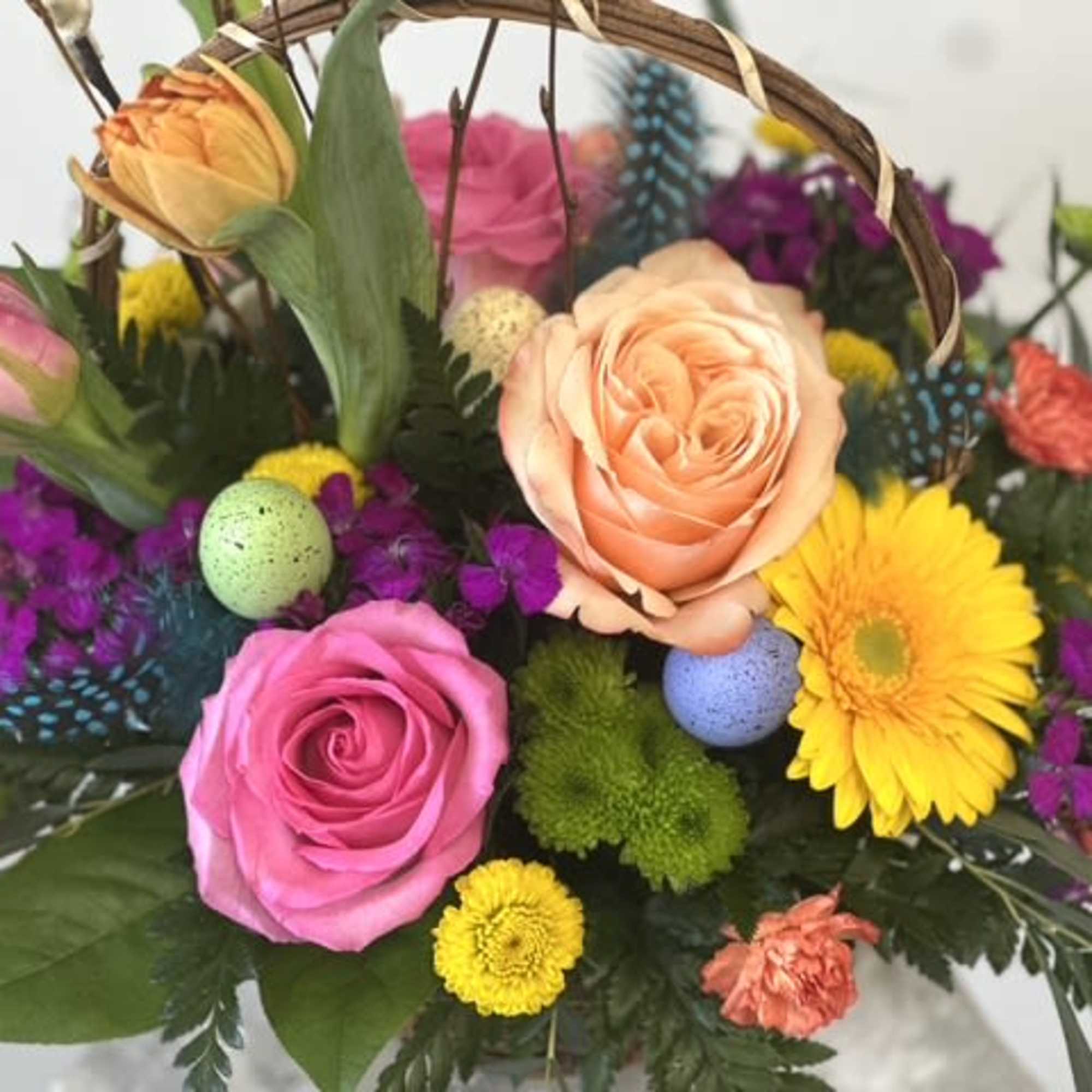 Elevate your Easter celebration with the exquisite Easter Blooms Basket by Westford, photo 2 of 2