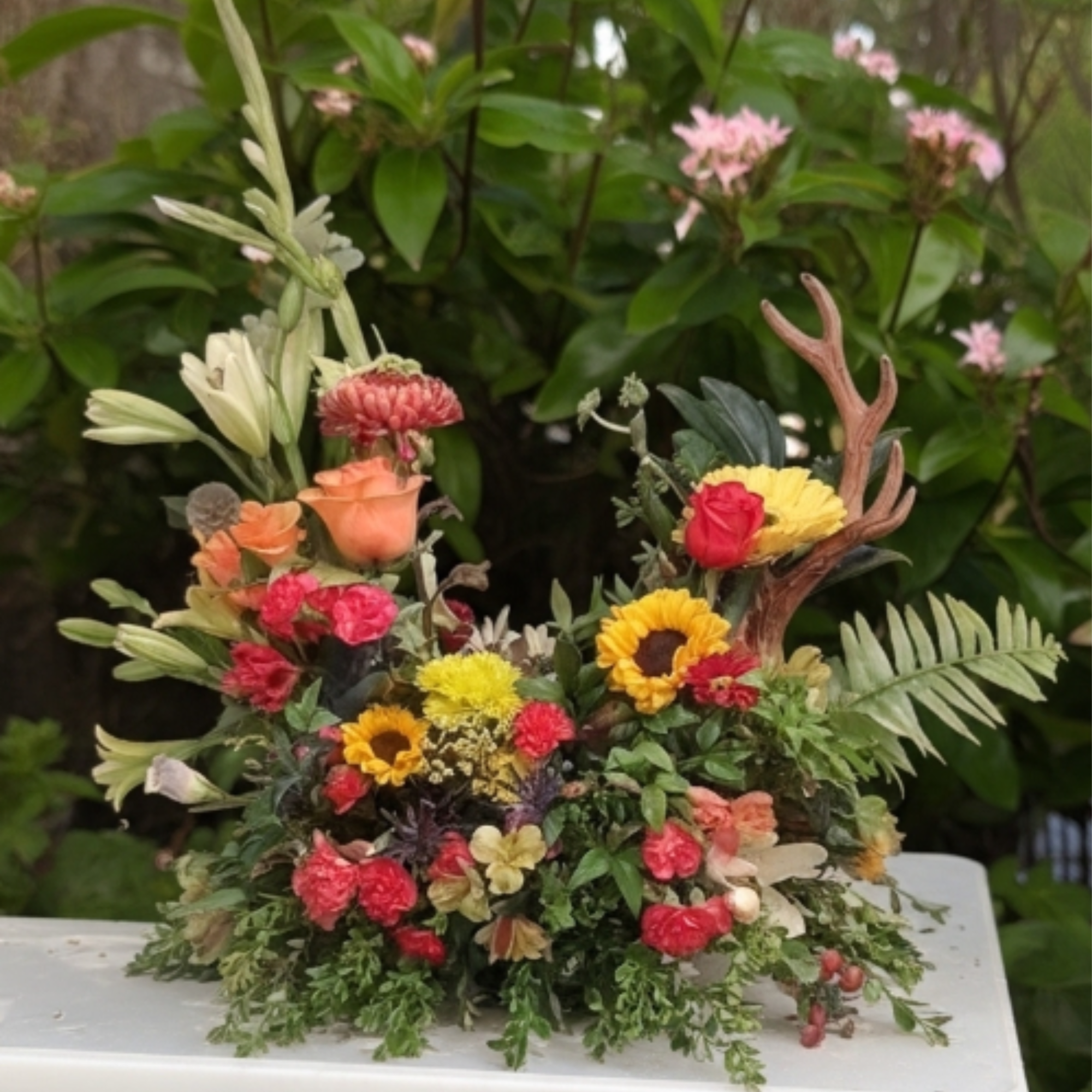 This specialty piece is an ideal table centerpiece for the urn of