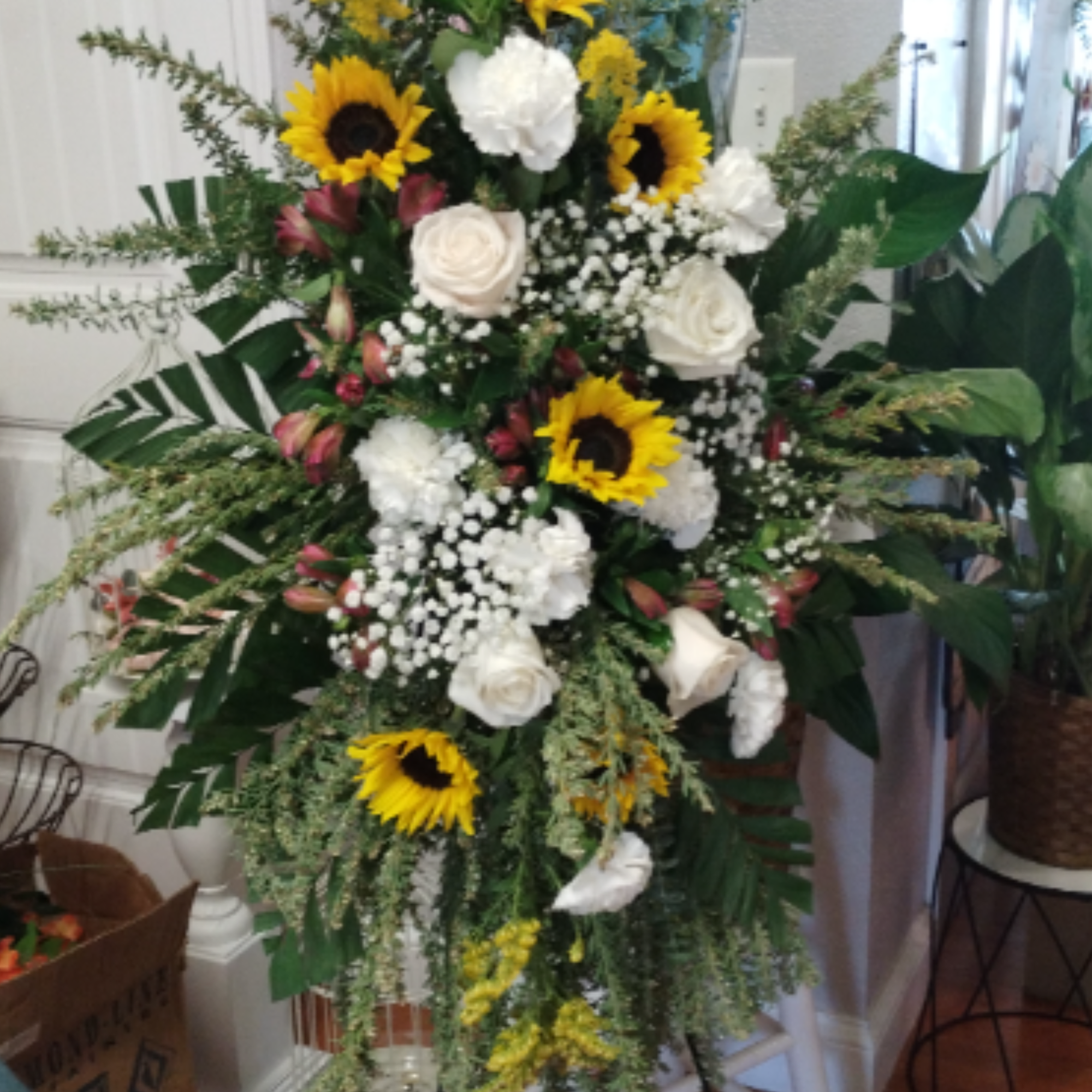 This is a grand, comforting sympathy tribute designed to bring a sense