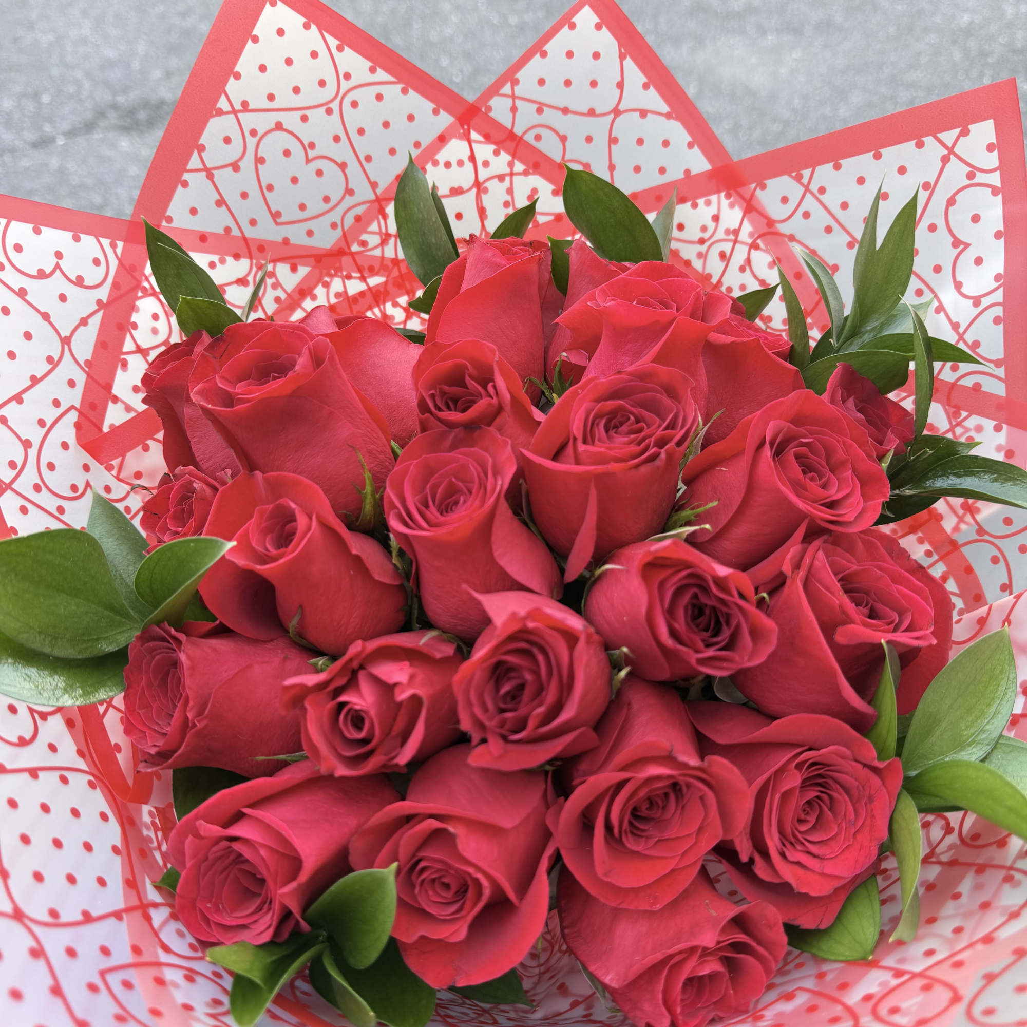 A 25 red rose bouquet, for paper color changes please add in, photo 2 of 2