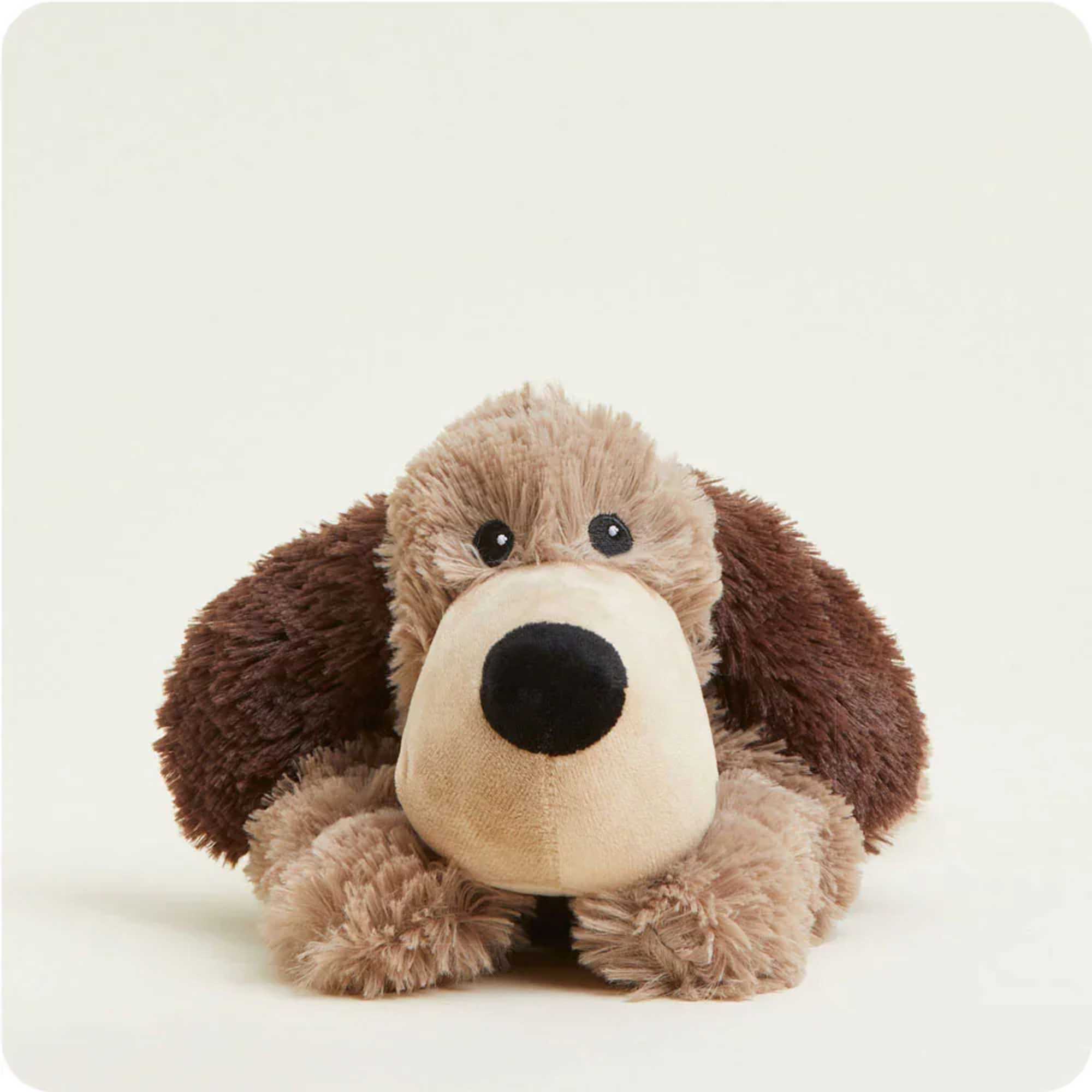Plush brown dog toy with floppy ears and a large nose