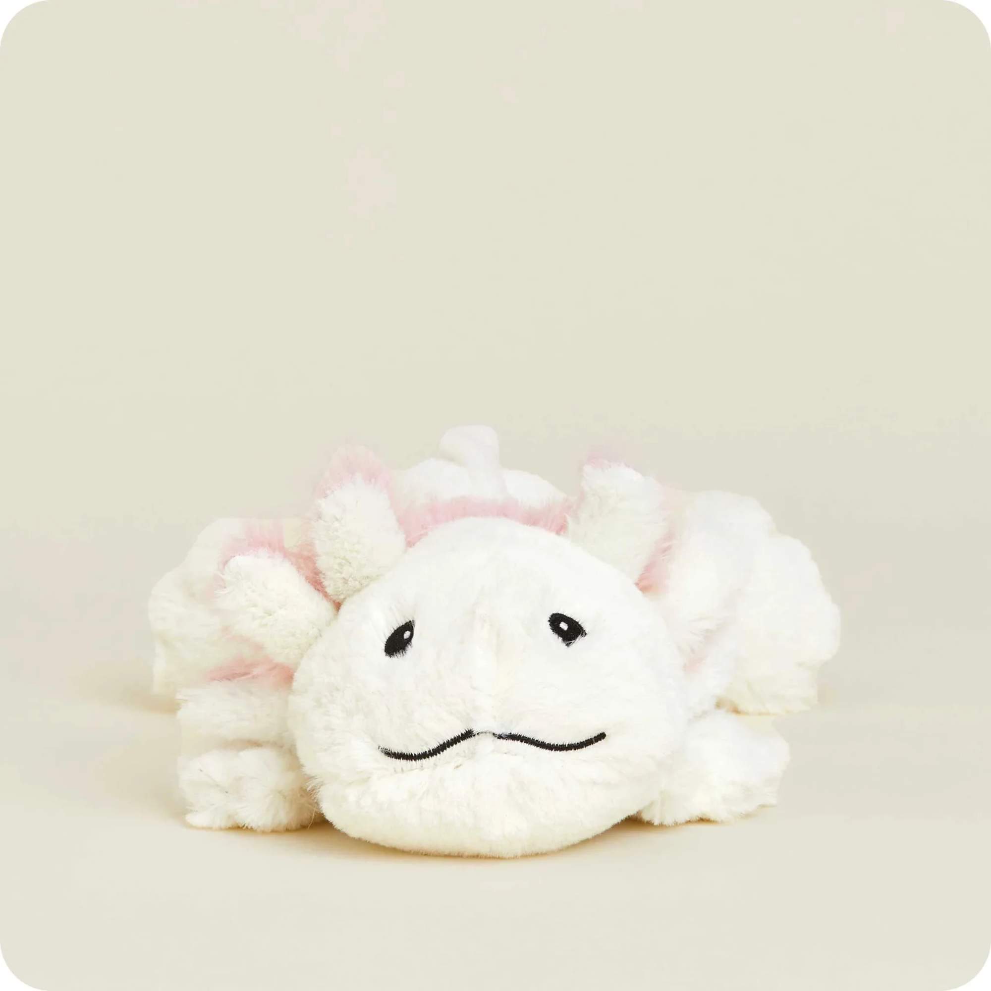 Plush white cloud-shaped stuffed toy with a simple face