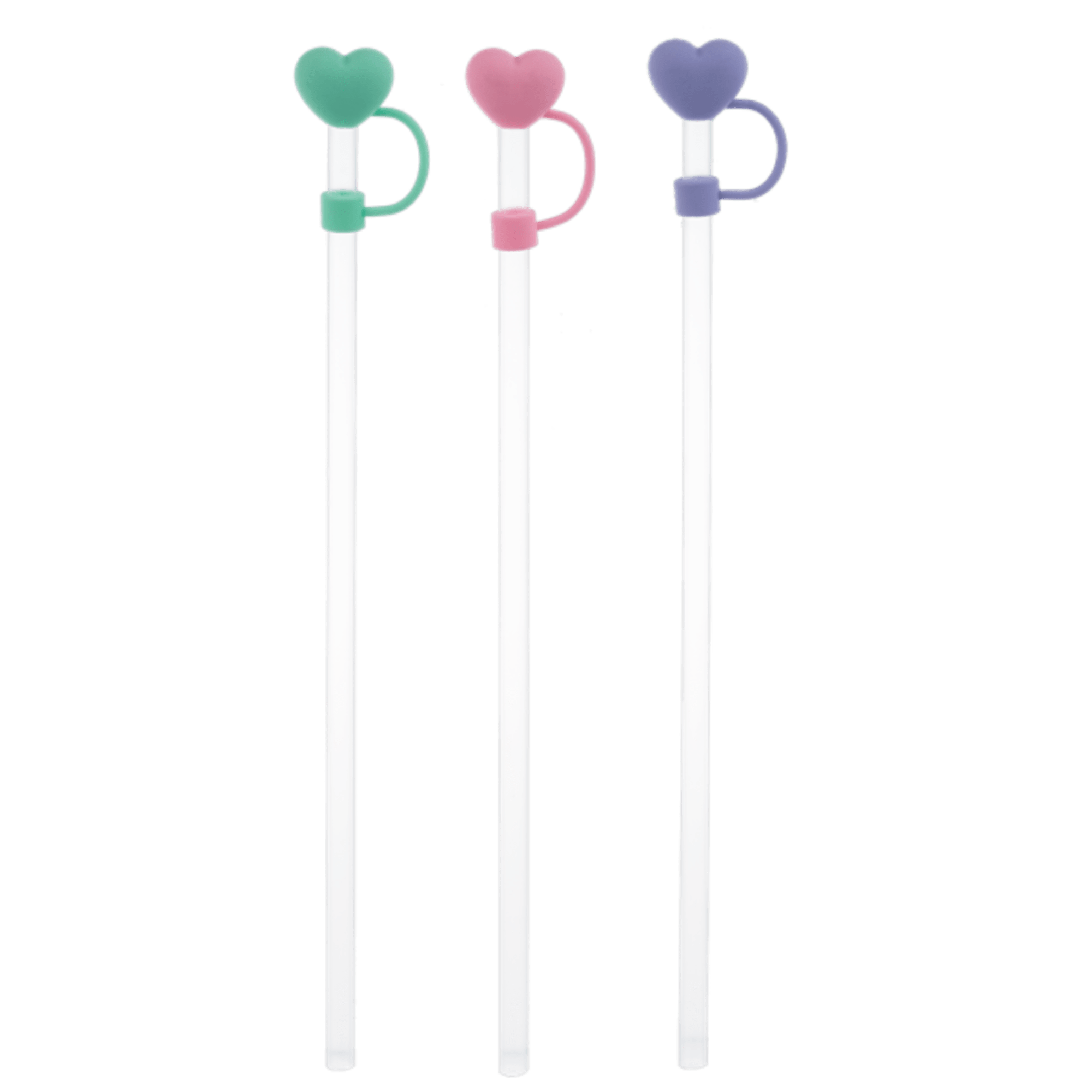 GANZ Heart Straw Topper Set comes in the rose color of Pink