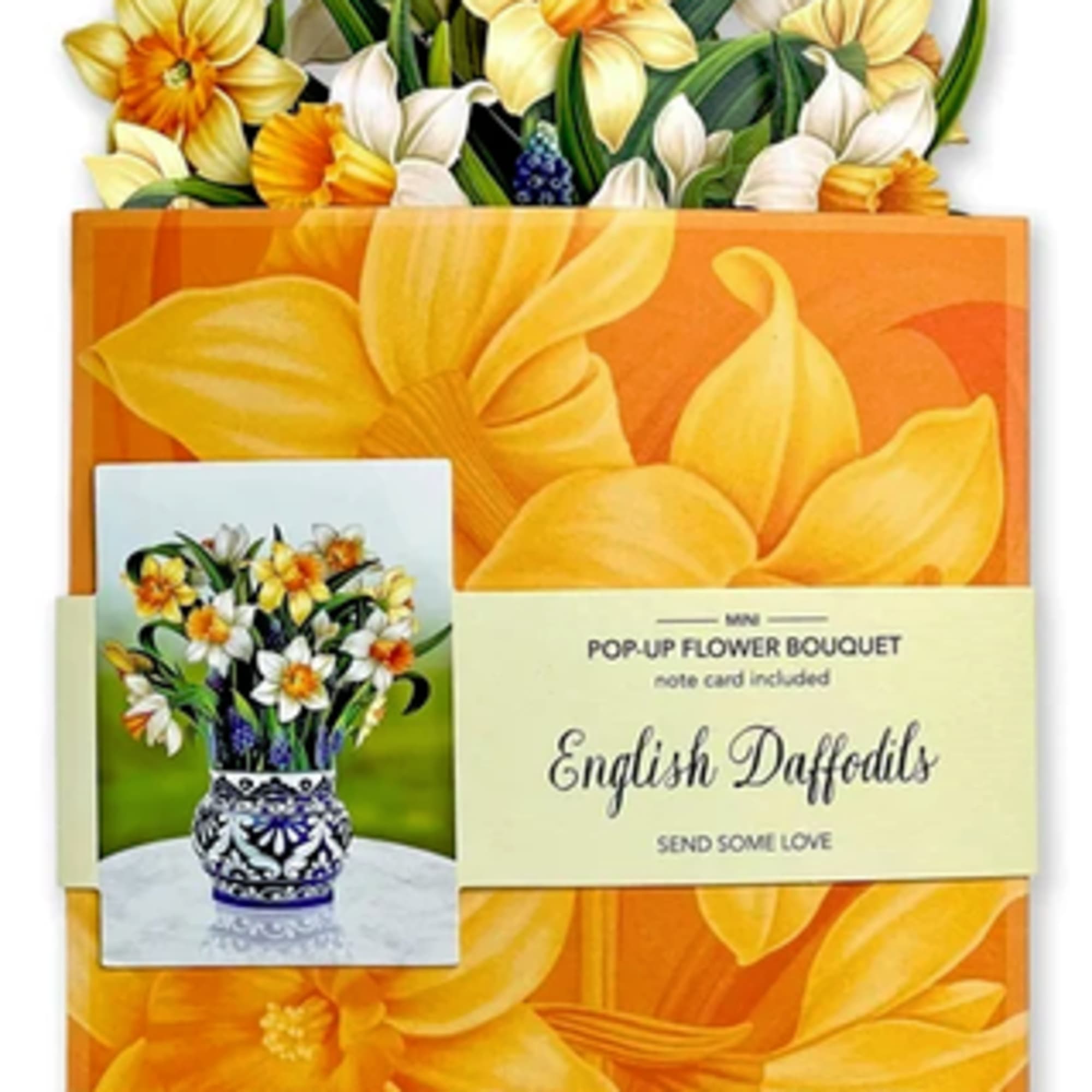 Pop-up bouquet card with yellow and white daffodils