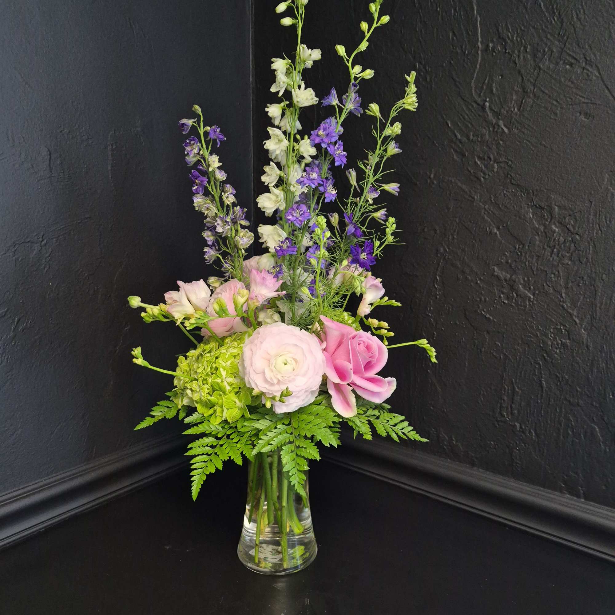A tall, airy bouquet that feels like a sunlit walk through a