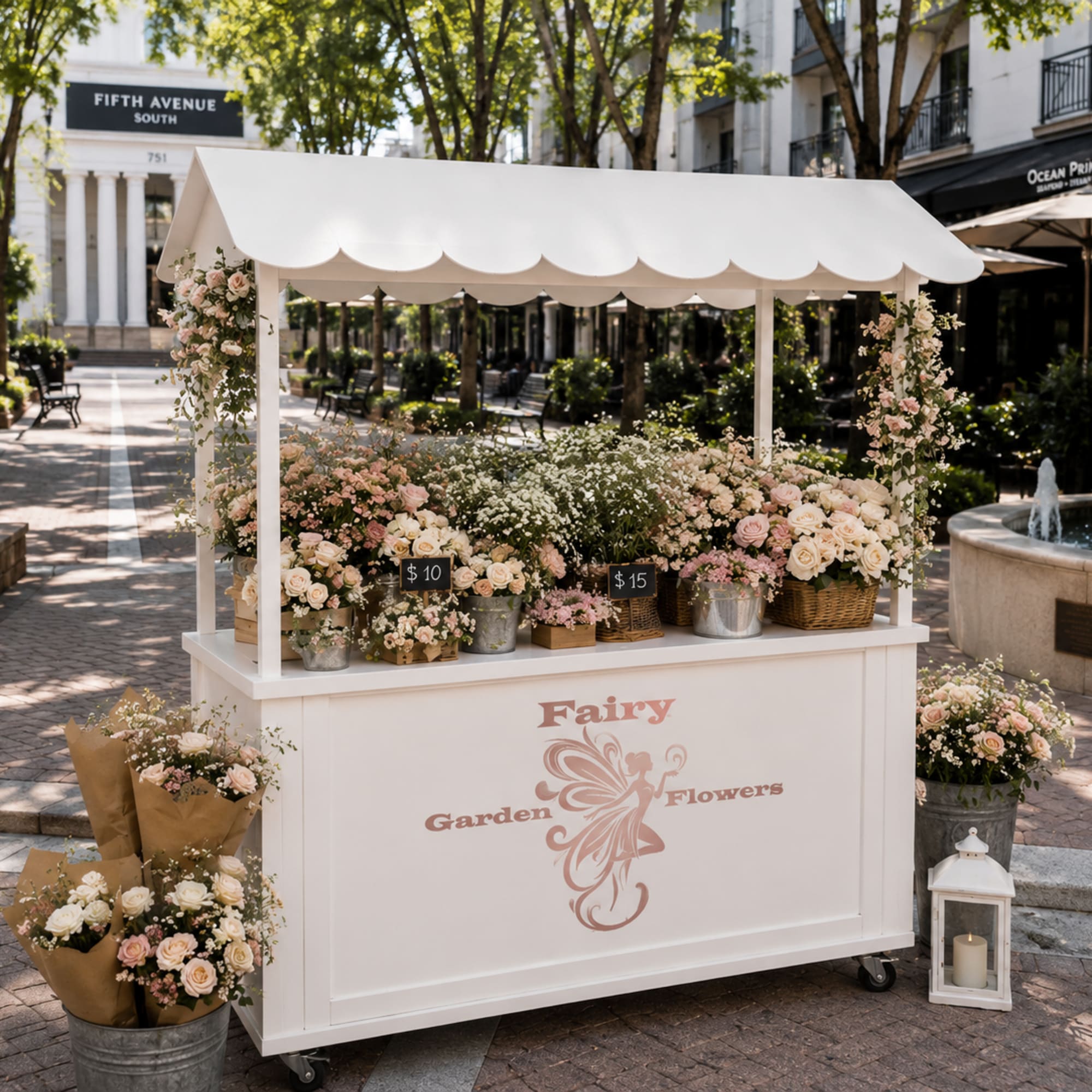 Our handcrafted Fairy Garden Flower Bar creates an elegant, interactive floral experience, photo 2 of 2