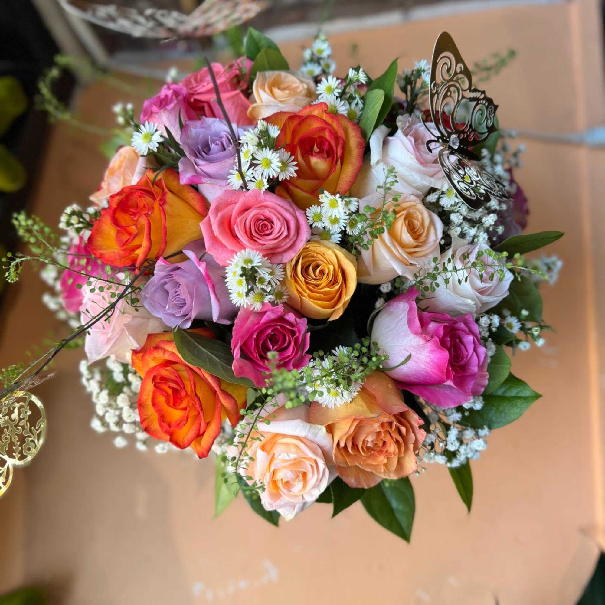 A lovely bowl of colorful roses brightens and lifts any room (and, photo 2 of 2