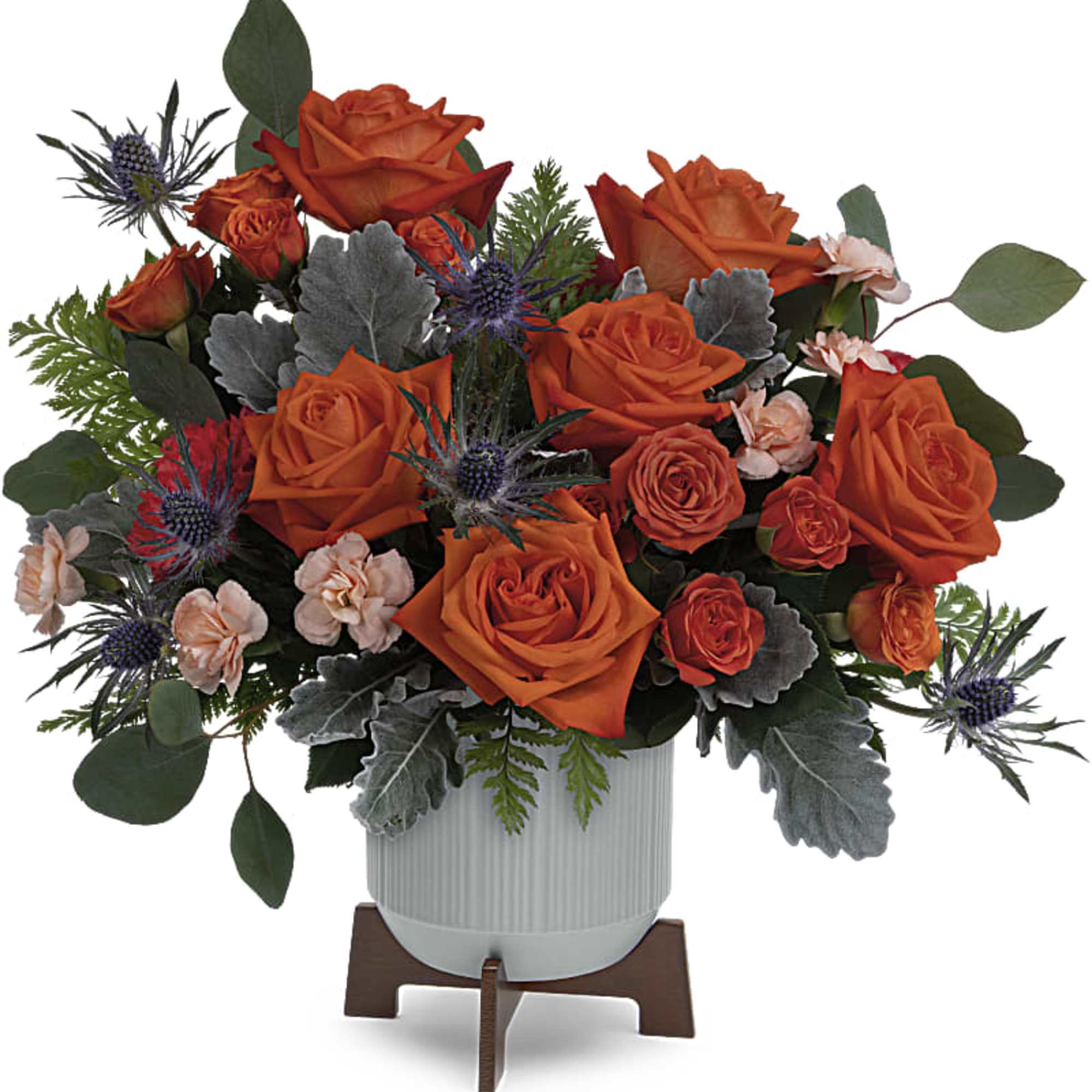 Sure to brighten Dad's day, Teleflora's Retro Brights Bouquet of radiant orange