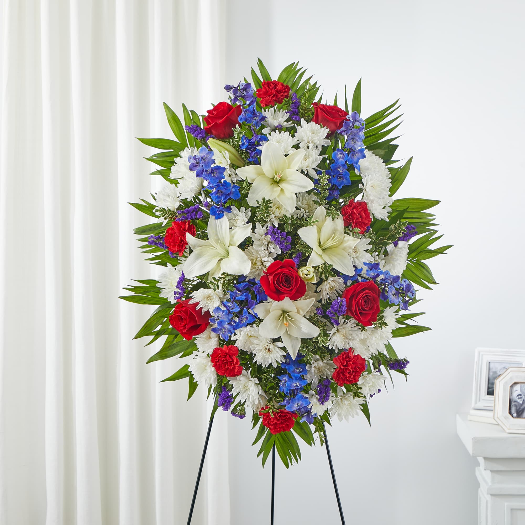 A red, white and blue expression of love and service to honor