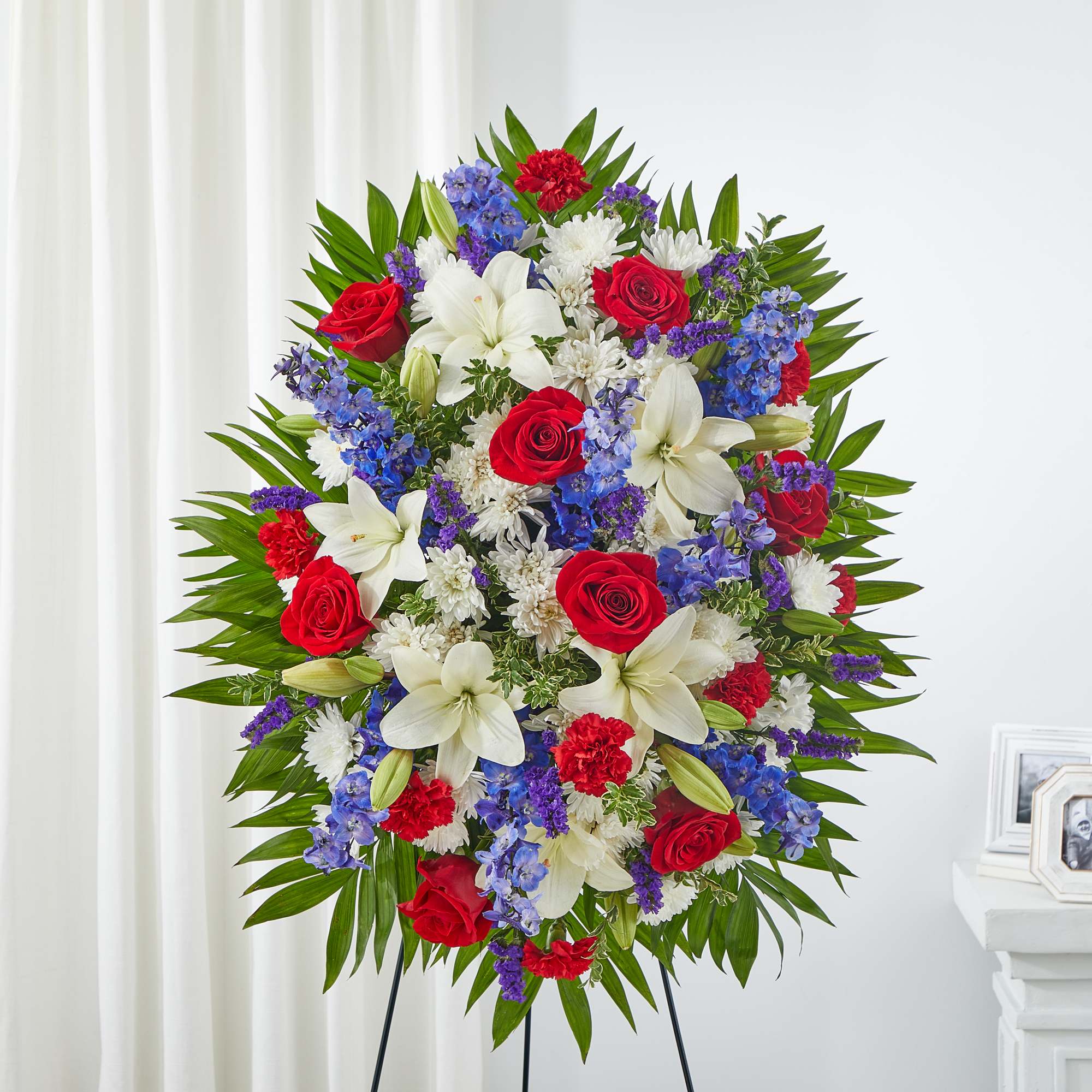 A red, white and blue expression of love and service to honor