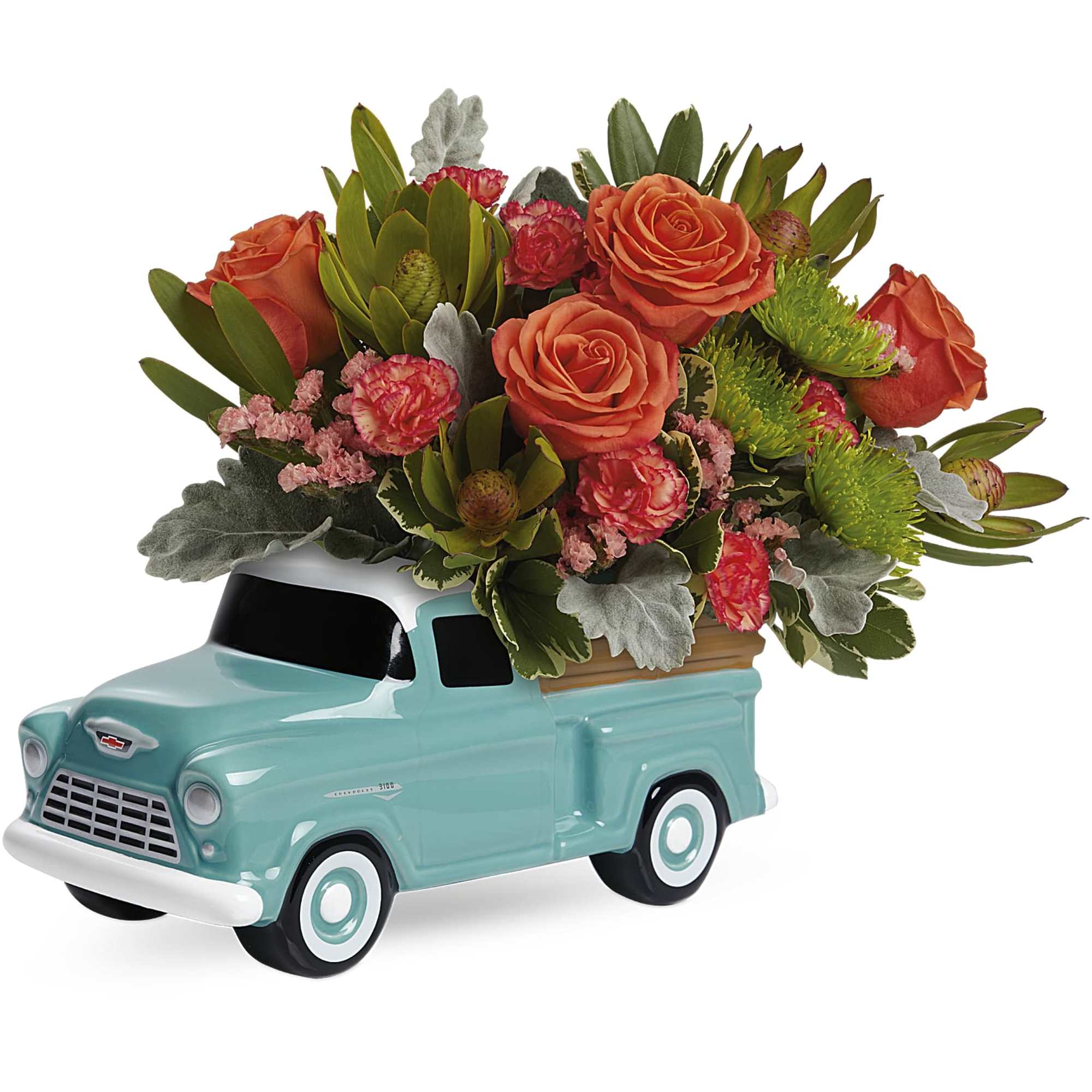 Just keep truckin'! Send encouragement with this cheerful vintage Chevy keepsake, hand-glazed