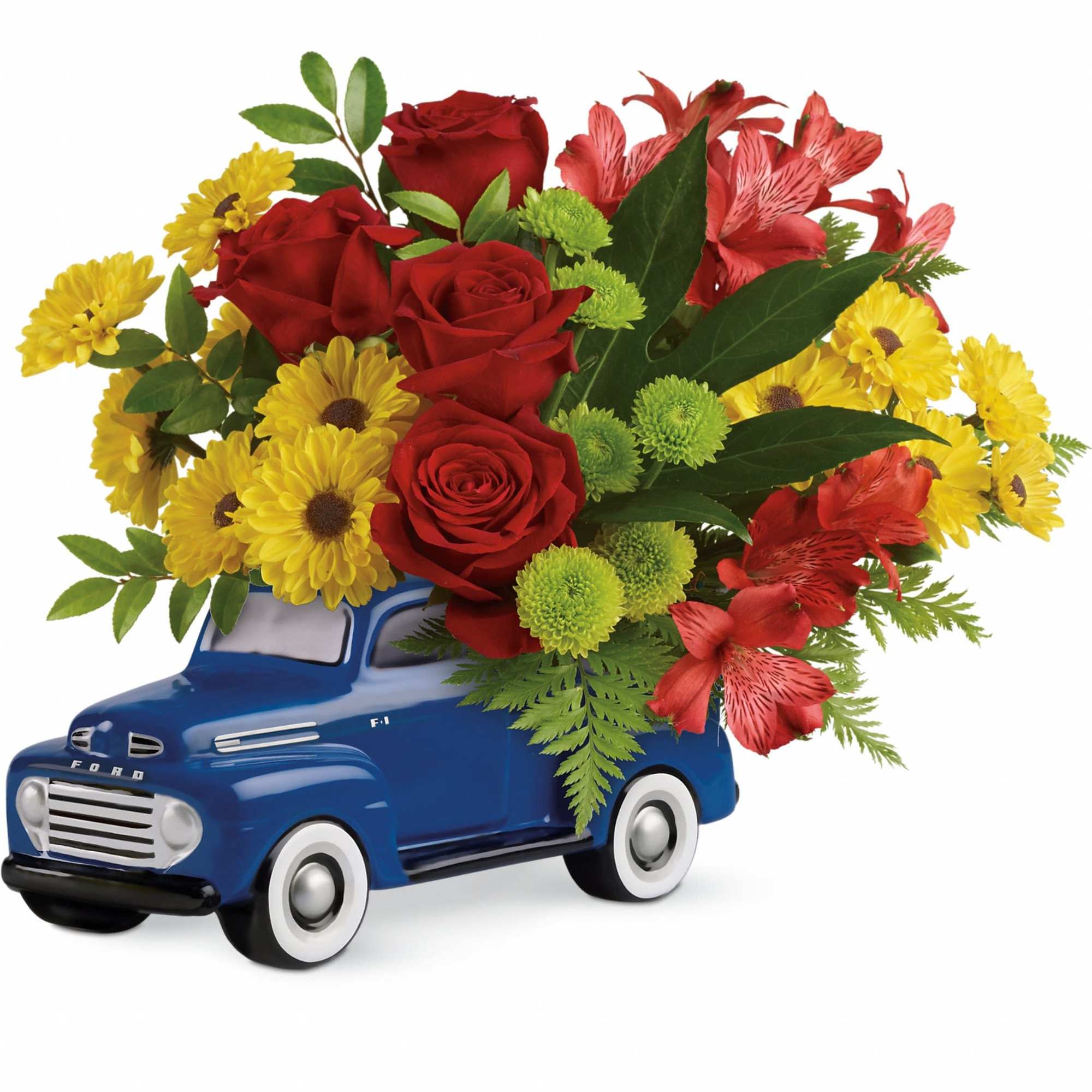 Celebrate with fresh flowers in his favorite Ford! Bursting with classic Americana