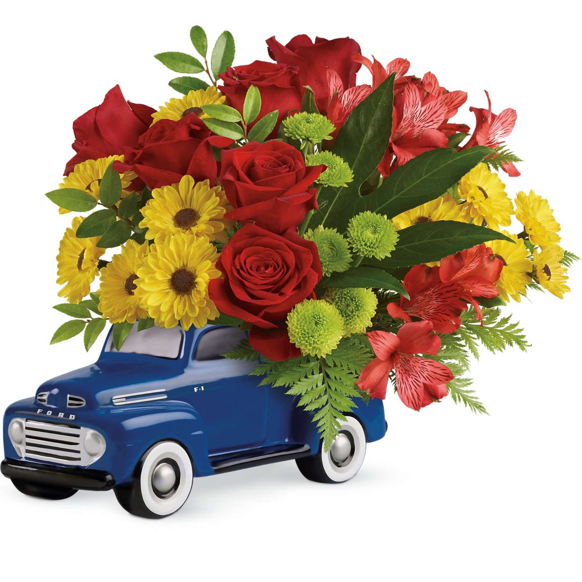 Celebrate with fresh flowers in his favorite Ford! Bursting with classic Americana