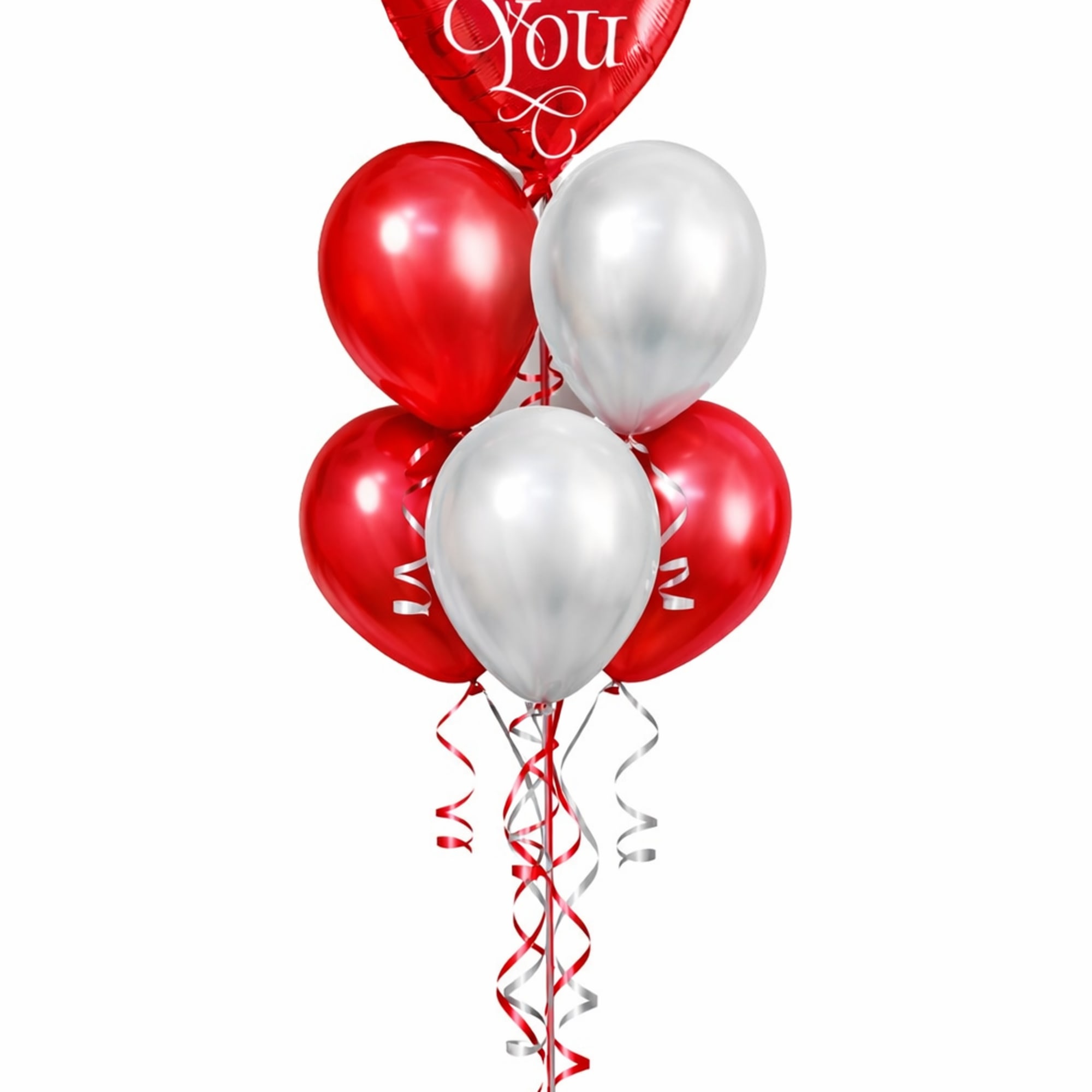 Surprise the one you love with an &ldquo;I Love You&rdquo; balloon bouquet.
