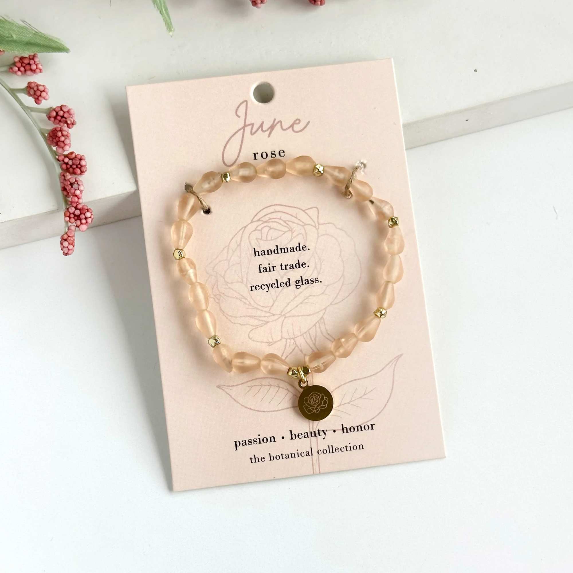 Hello, June!  Part of our Botanical Collection, the June Bracelet is