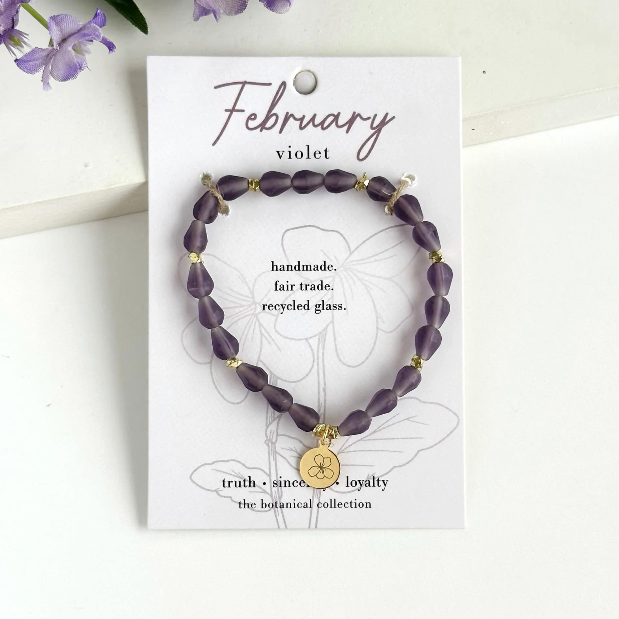 Hello, February!  Part of our Botanical Collection, the February Bracelet is