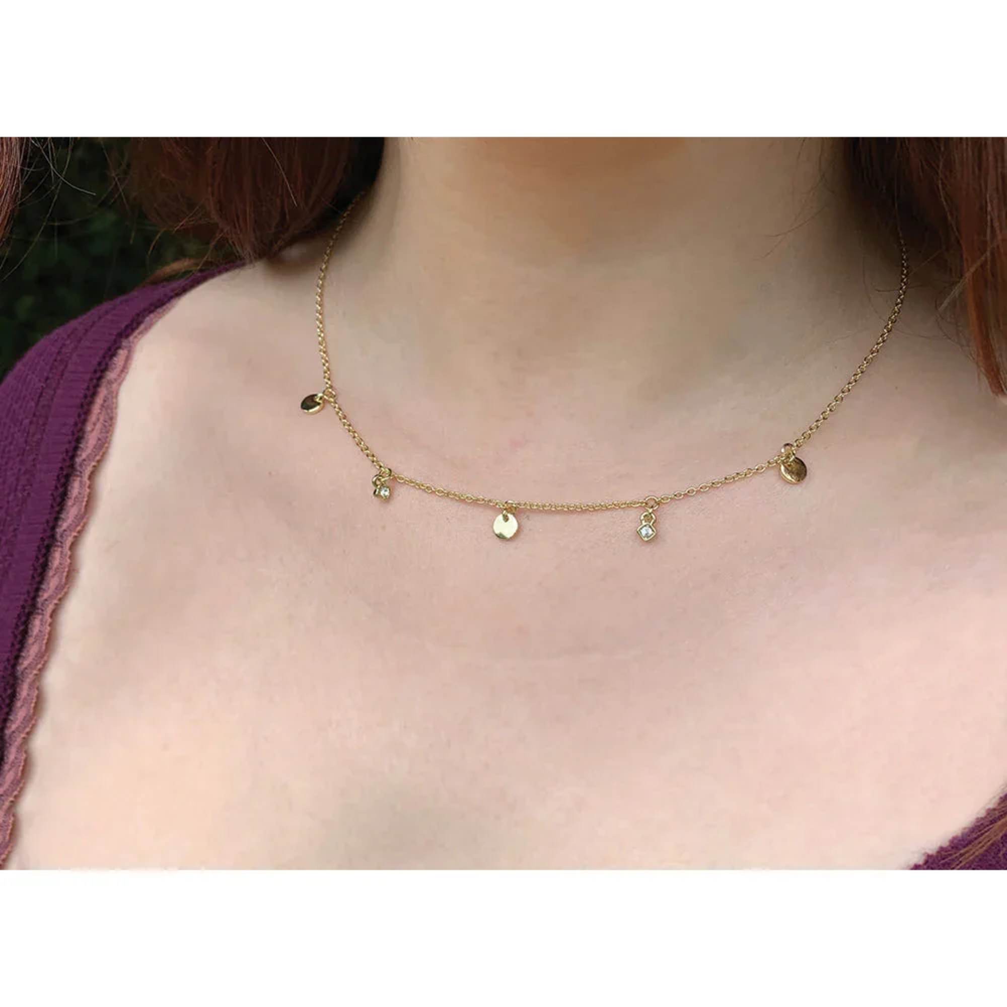 More is definitely merrier on this gold 'Dots of Joy' Dangle Necklace., photo 3 of 4