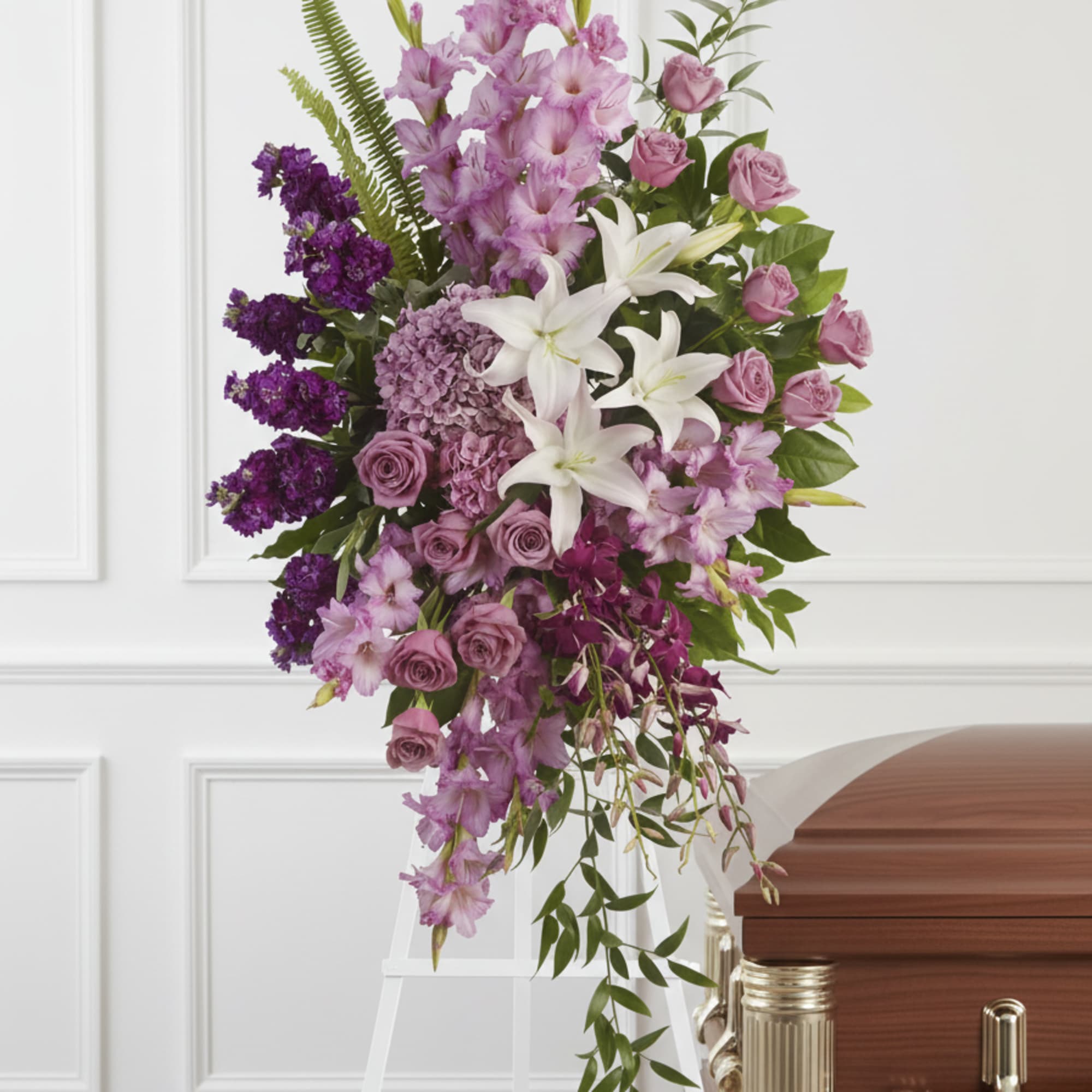 A lovely lavender spray of flowers lets you share your compassion, hope
