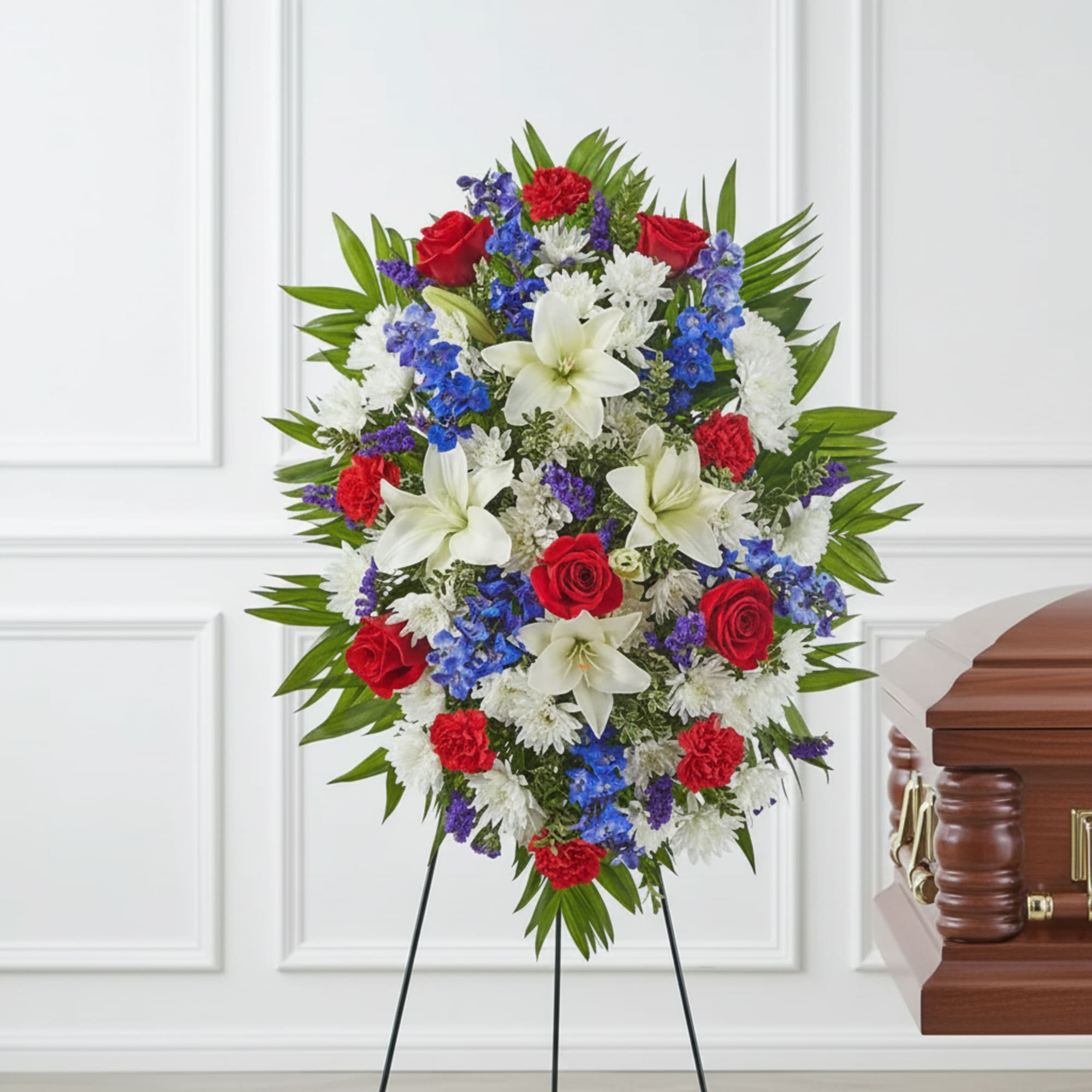A red, white and blue expression of love and service to honor