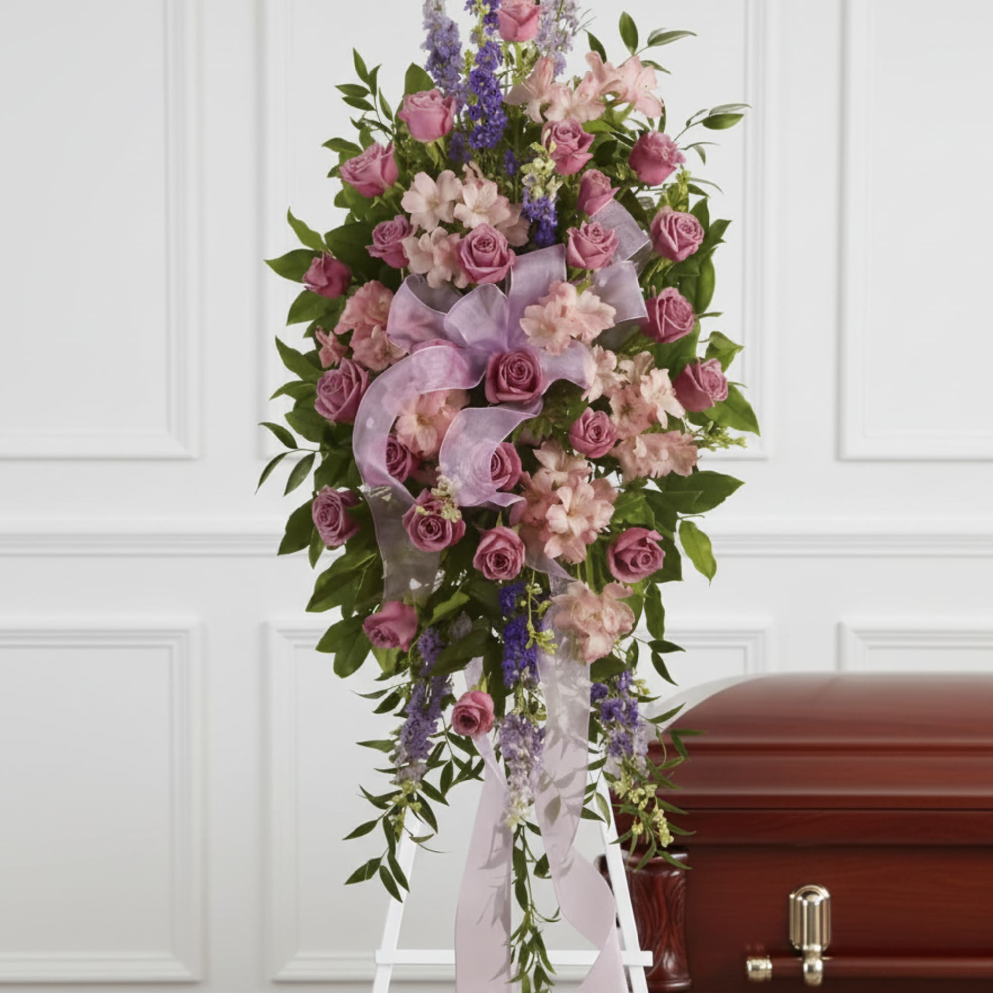 Utterly feminine, this spray is an extraordinarily beautiful way to bid farewell