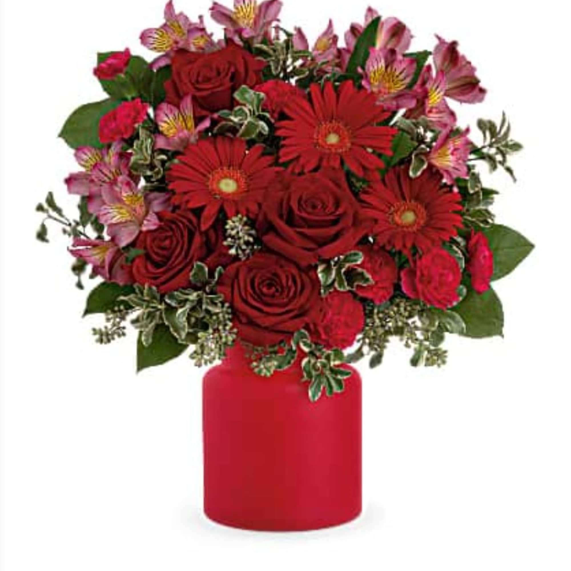 Pure enchantment! This radiant red rose bouquet brings bold style to any