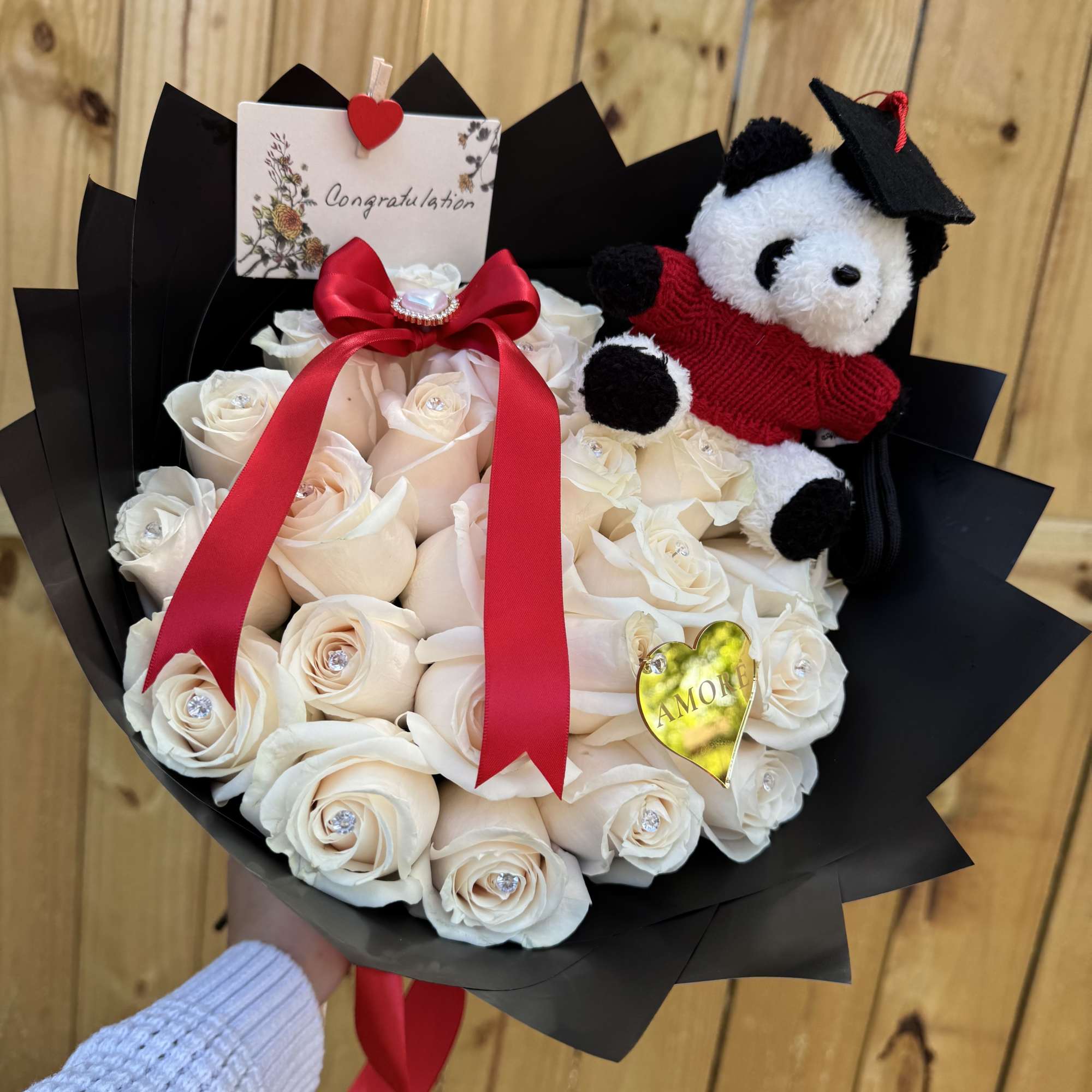 A sweet and elegant graduation bouquet designed to celebrate this special achievement., photo 5 of 5