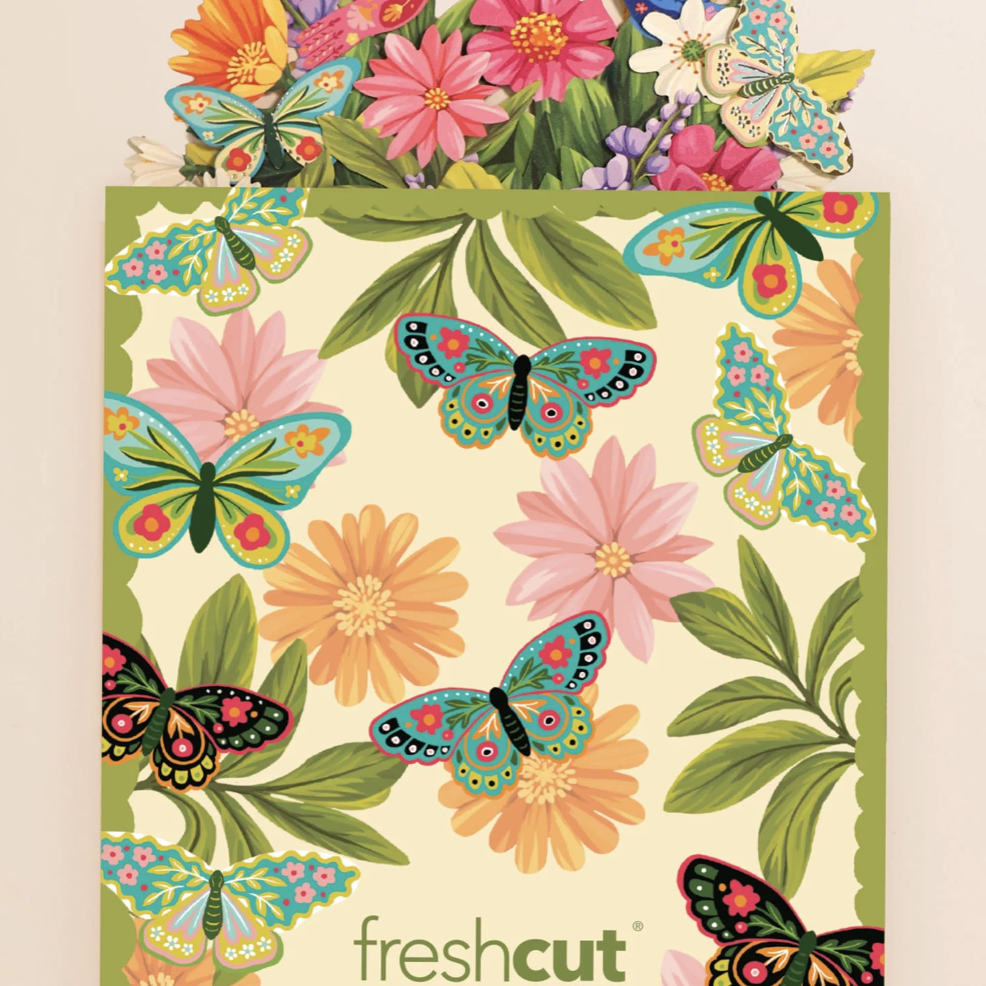 Decorative paper pack with butterflies and flowers