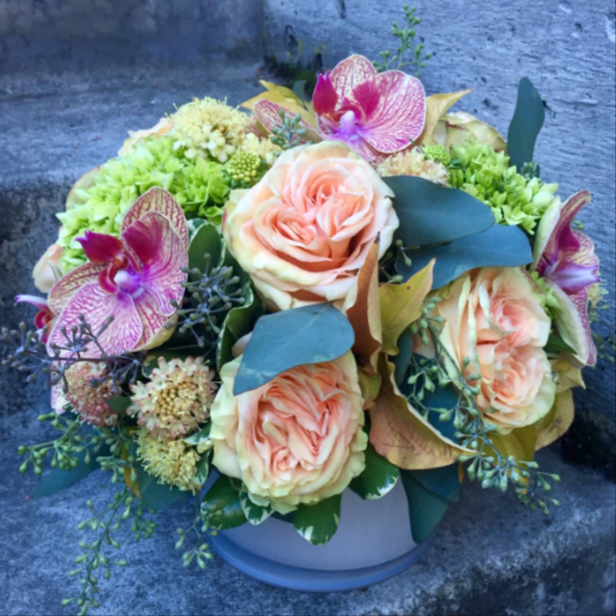 A medium-size floral arrangement that will not overwhelm a desk or coffee, photo 5 of 6