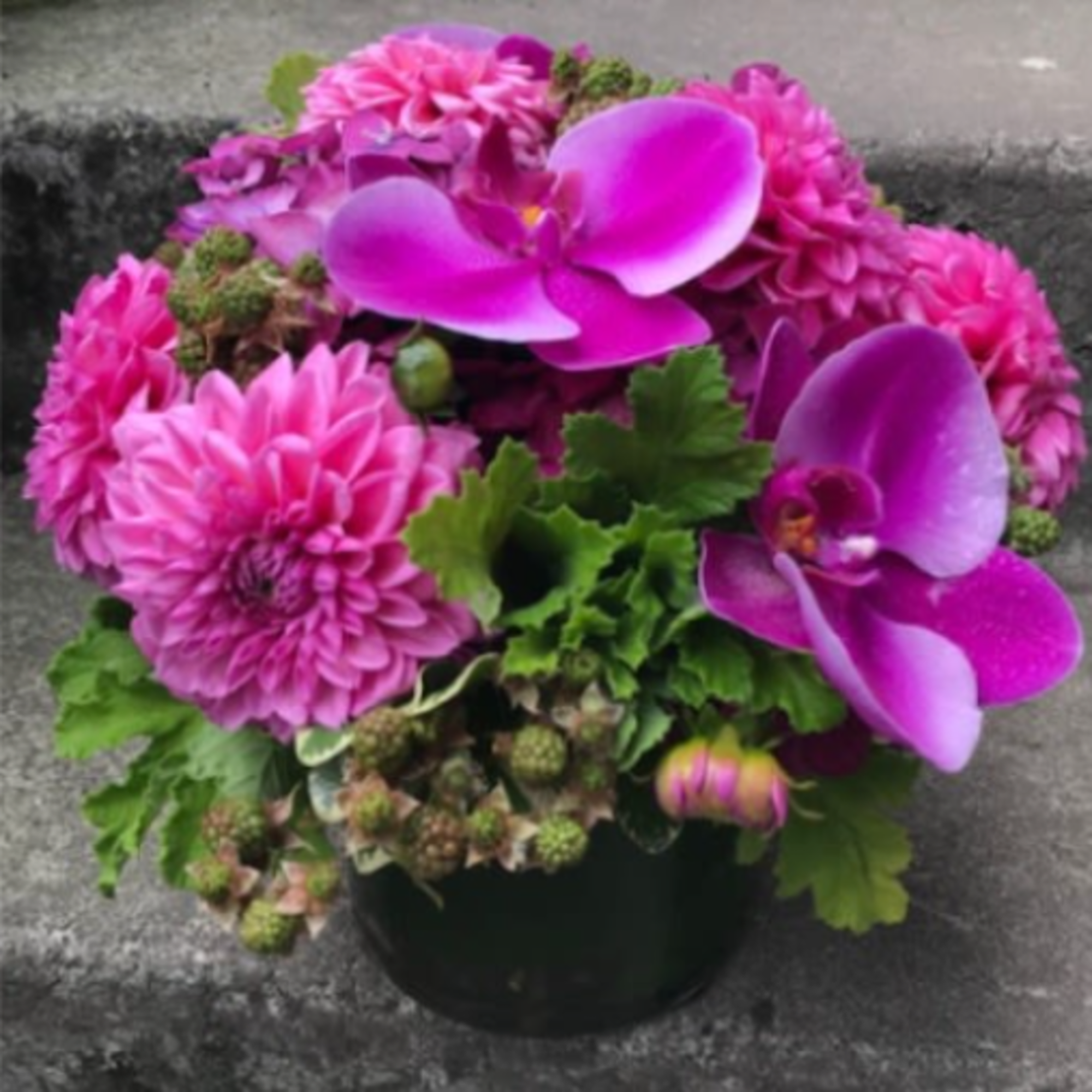 A medium-size floral arrangement that will not overwhelm a desk or coffee, photo 4 of 6