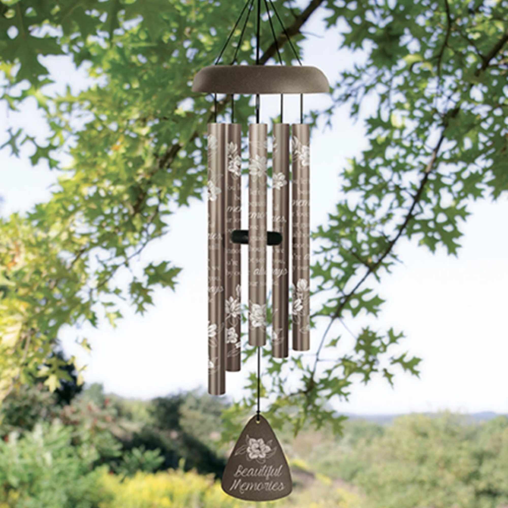 The Beautiful Memories wind chime is a meaningful keepsake gift designed to