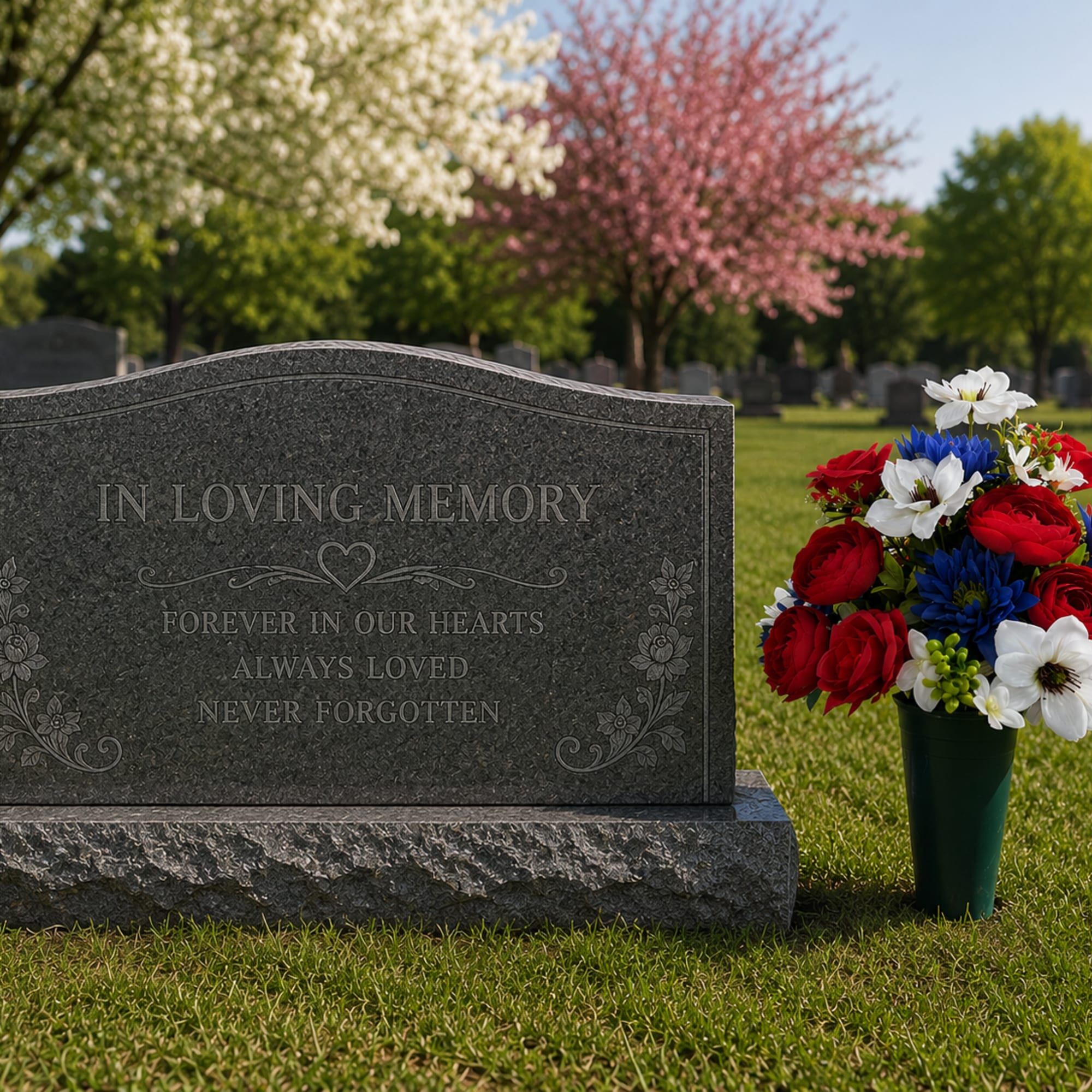 Honor a life, service, and memory with our patriotic memorial arrangements from