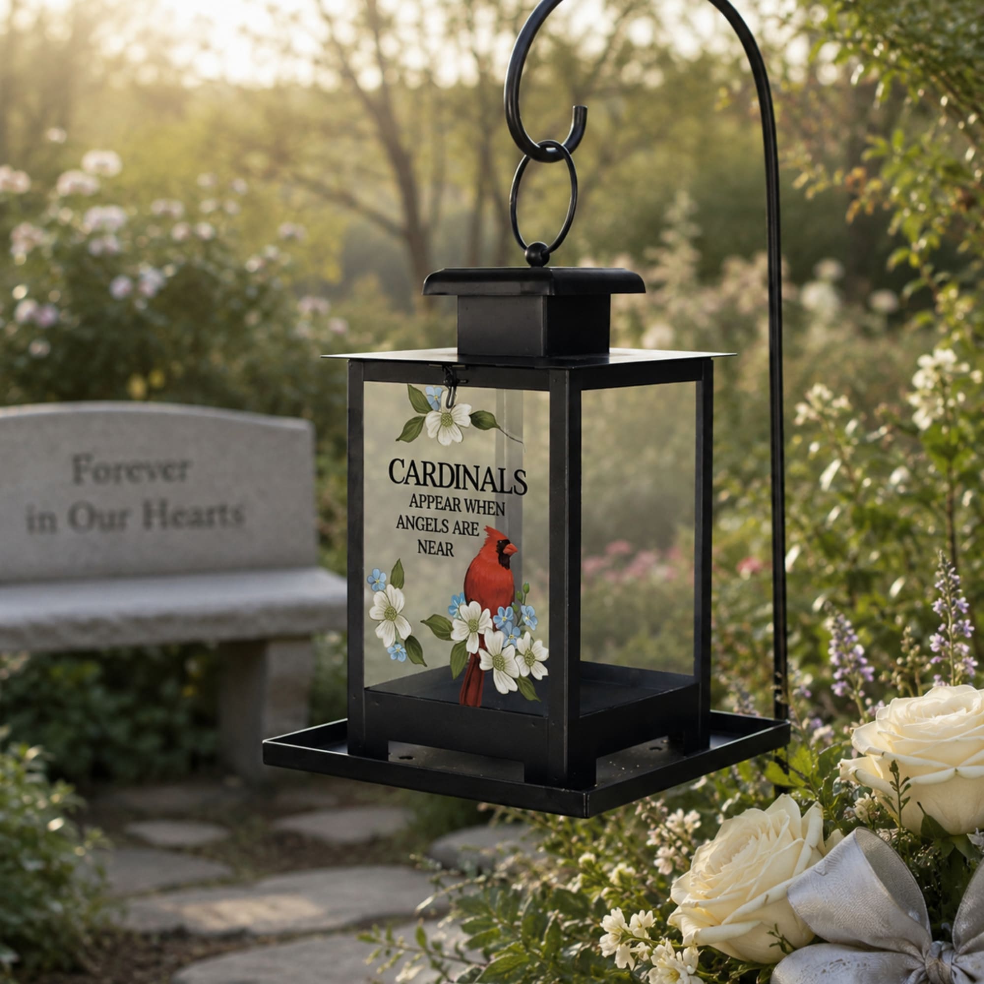 The Cardinals Appear When Angels Are Near bird feeder lantern is a